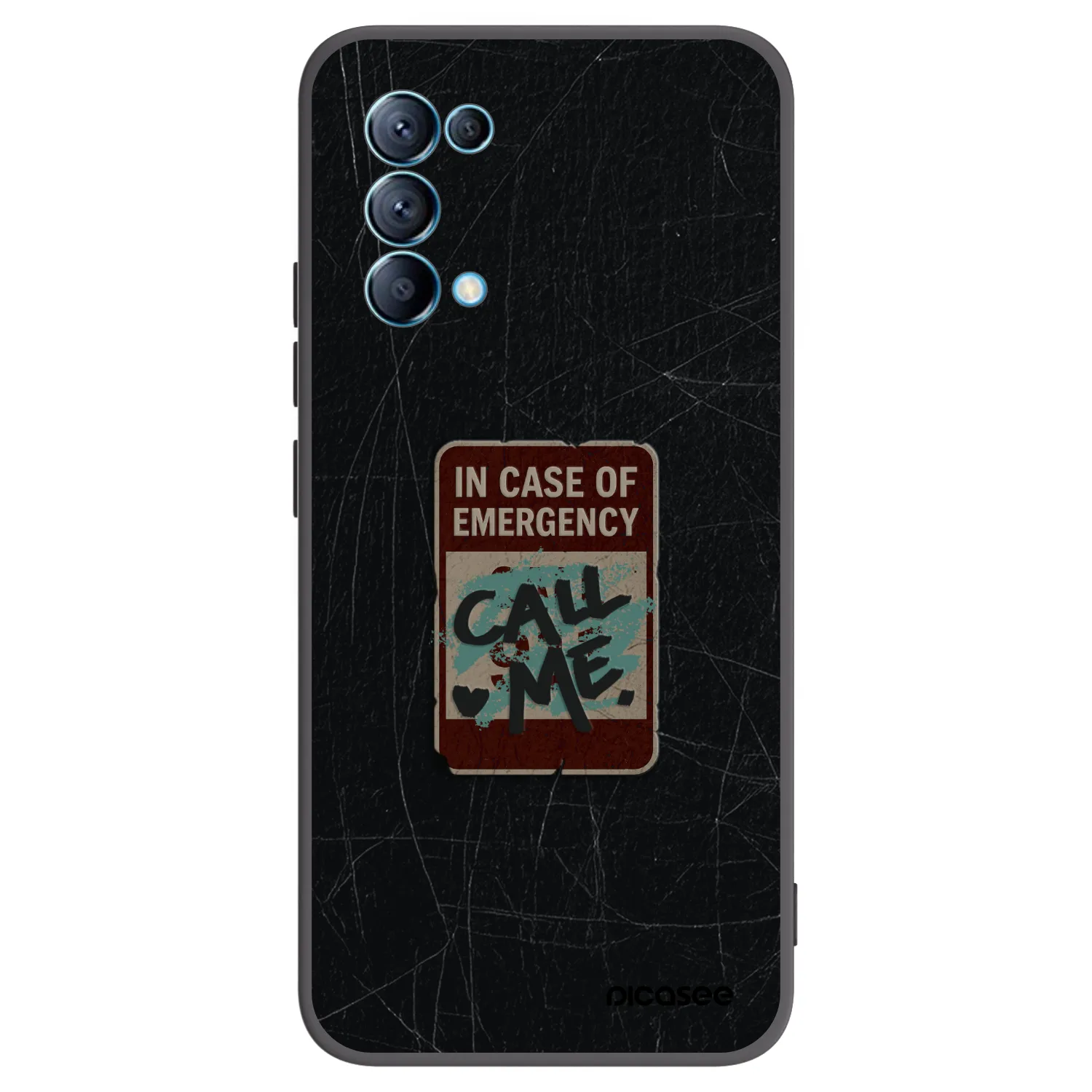 Picasee silikonski črni ovitek za OPPO Reno 5 5G - EMERGENCY