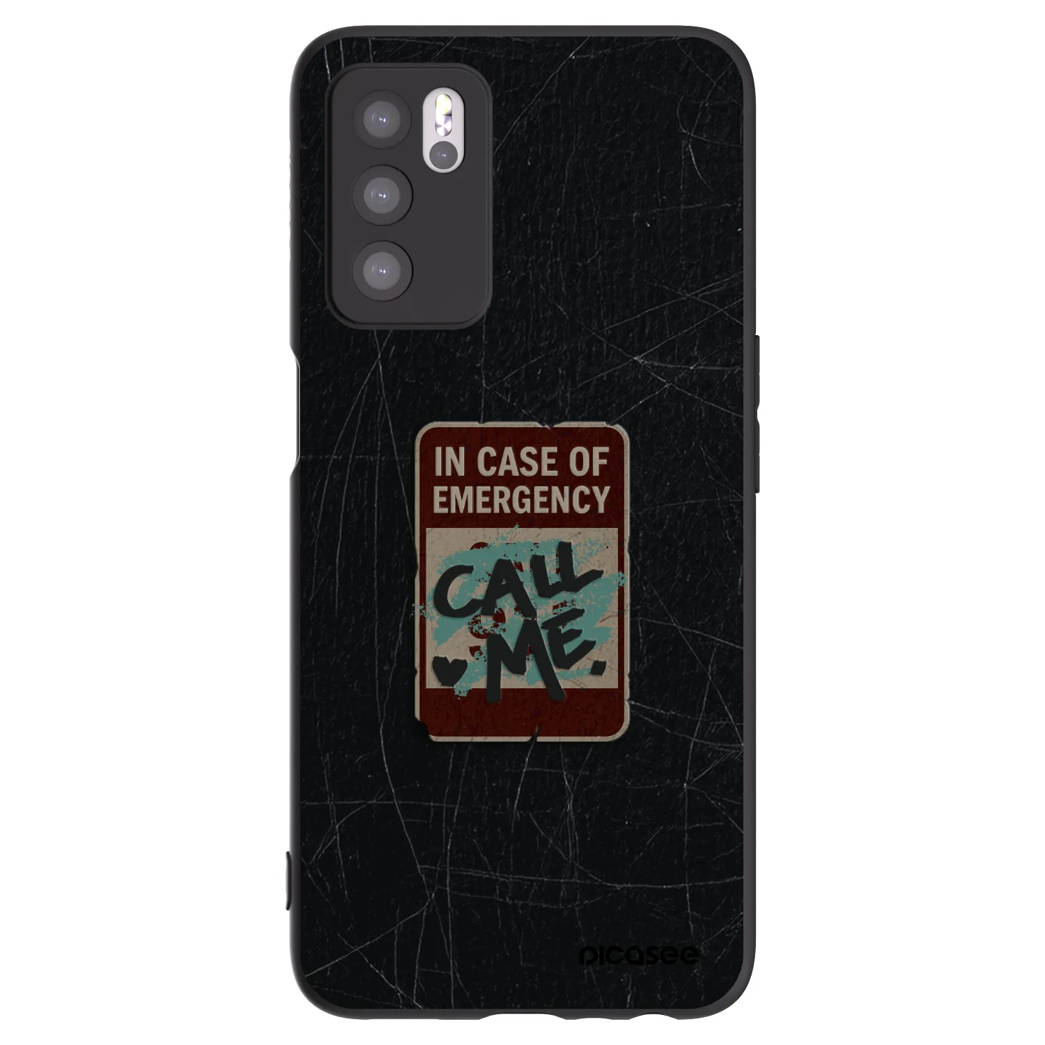 Picasee silikonski črni ovitek za OPPO A16s - EMERGENCY