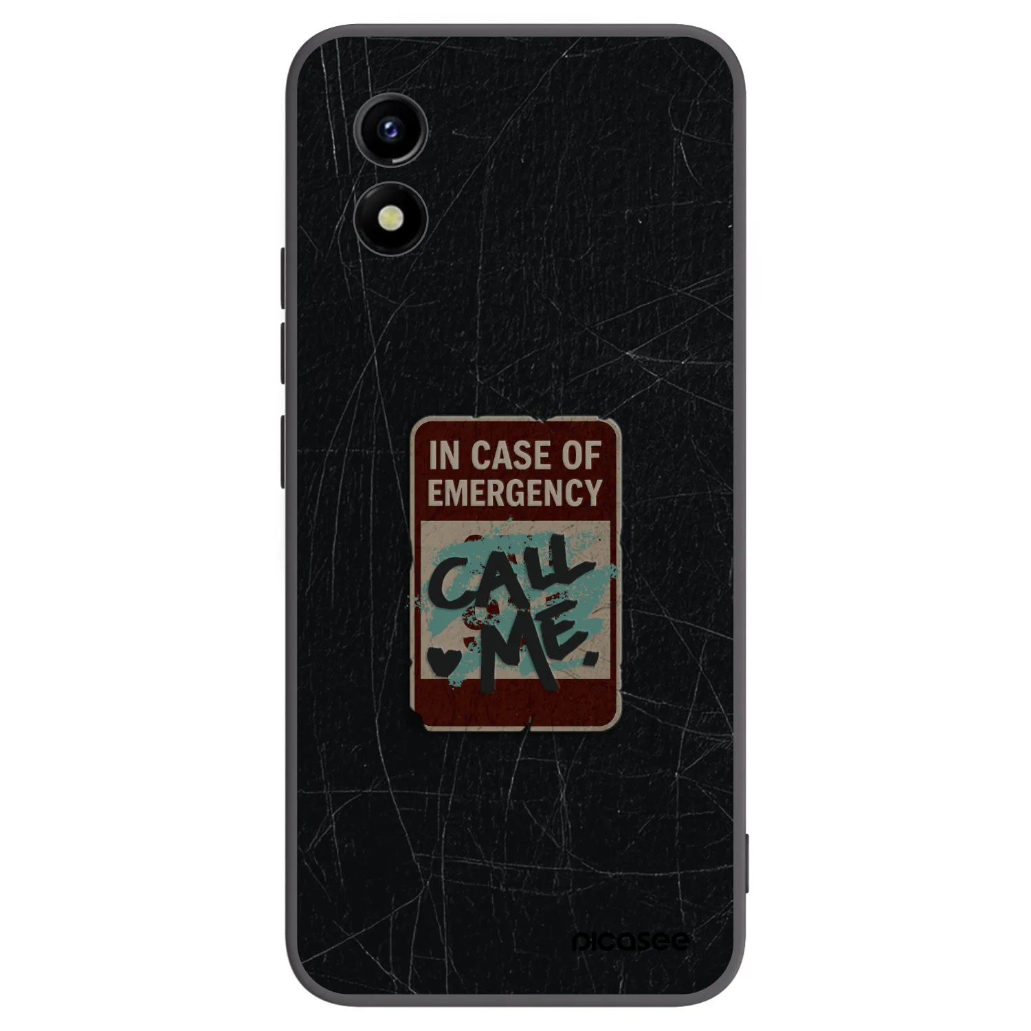 Picasee silikonski črni ovitek za Vivo Y01 - EMERGENCY