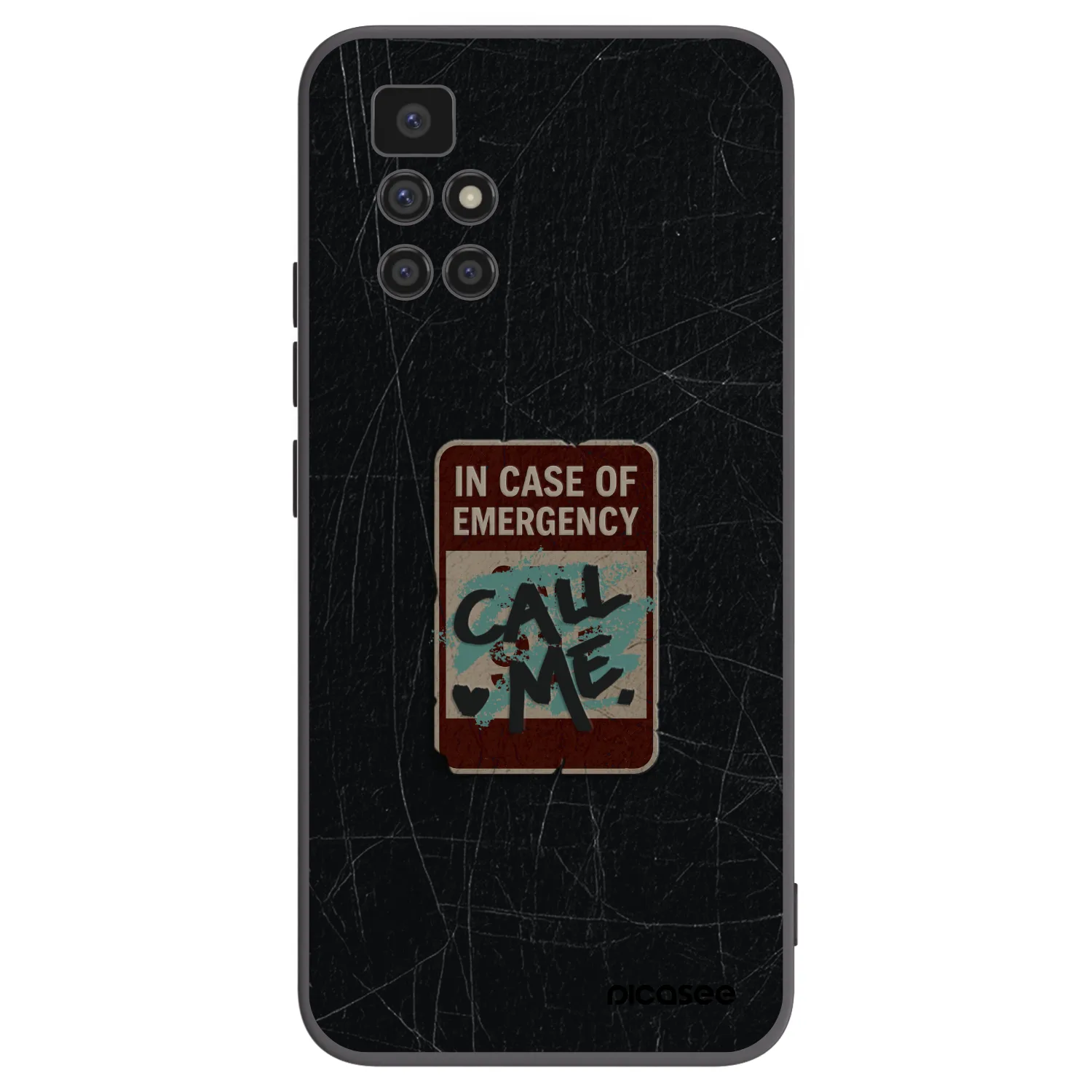 Picasee silikonski črni ovitek za Xiaomi Redmi 10 (2022) - EMERGENCY