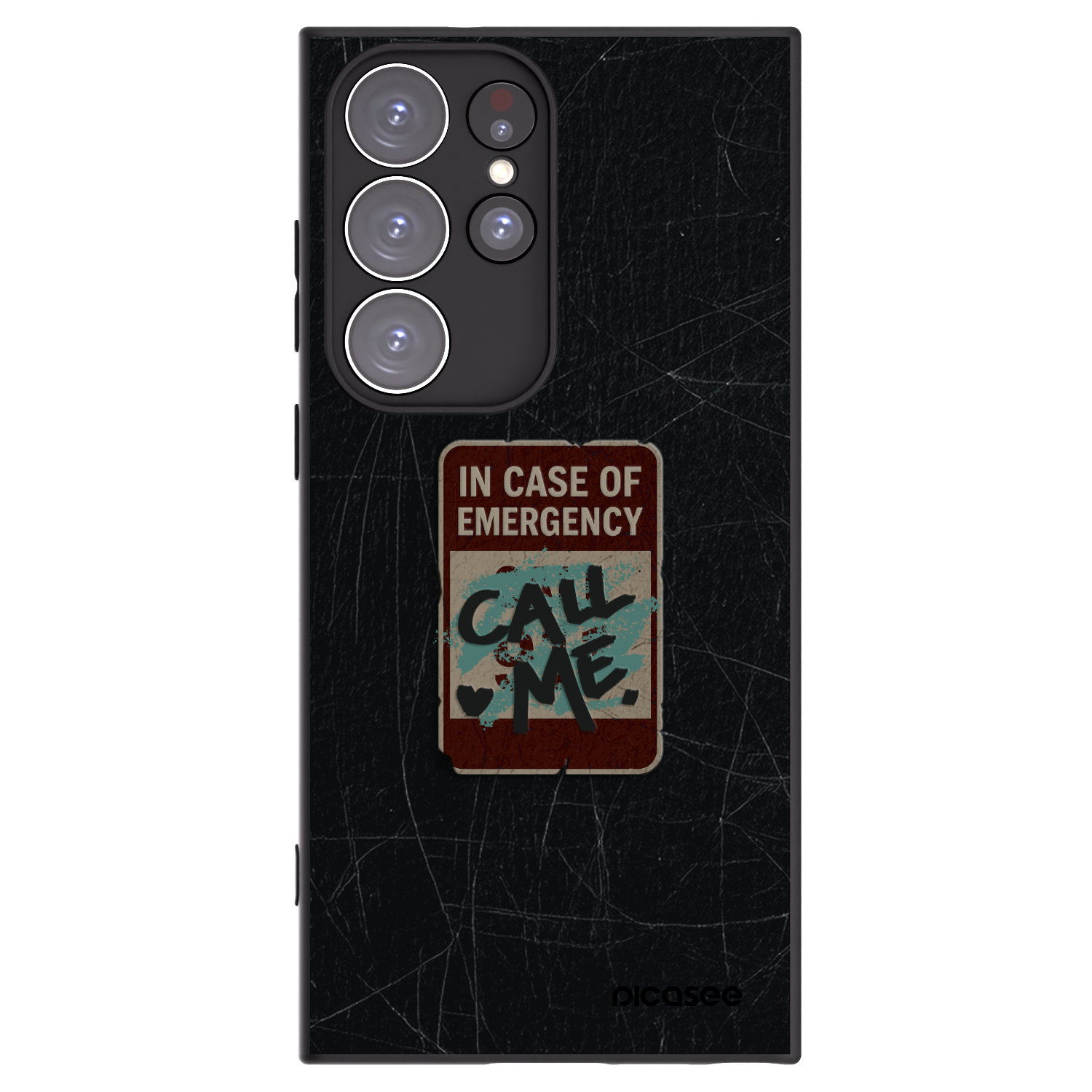 Picasee silikonski črni ovitek za Samsung Galaxy S23 Ultra 5G - EMERGENCY