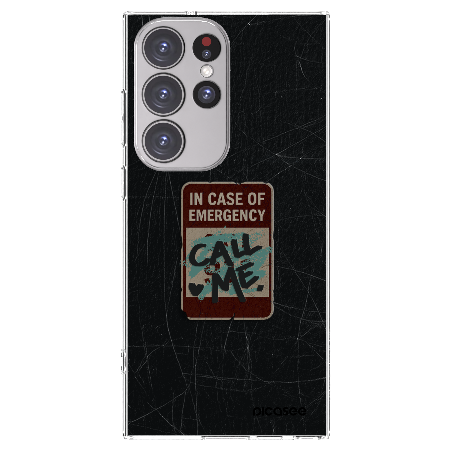 Picasee silikonski prozorni ovitek za Samsung Galaxy S23 Ultra 5G - EMERGENCY