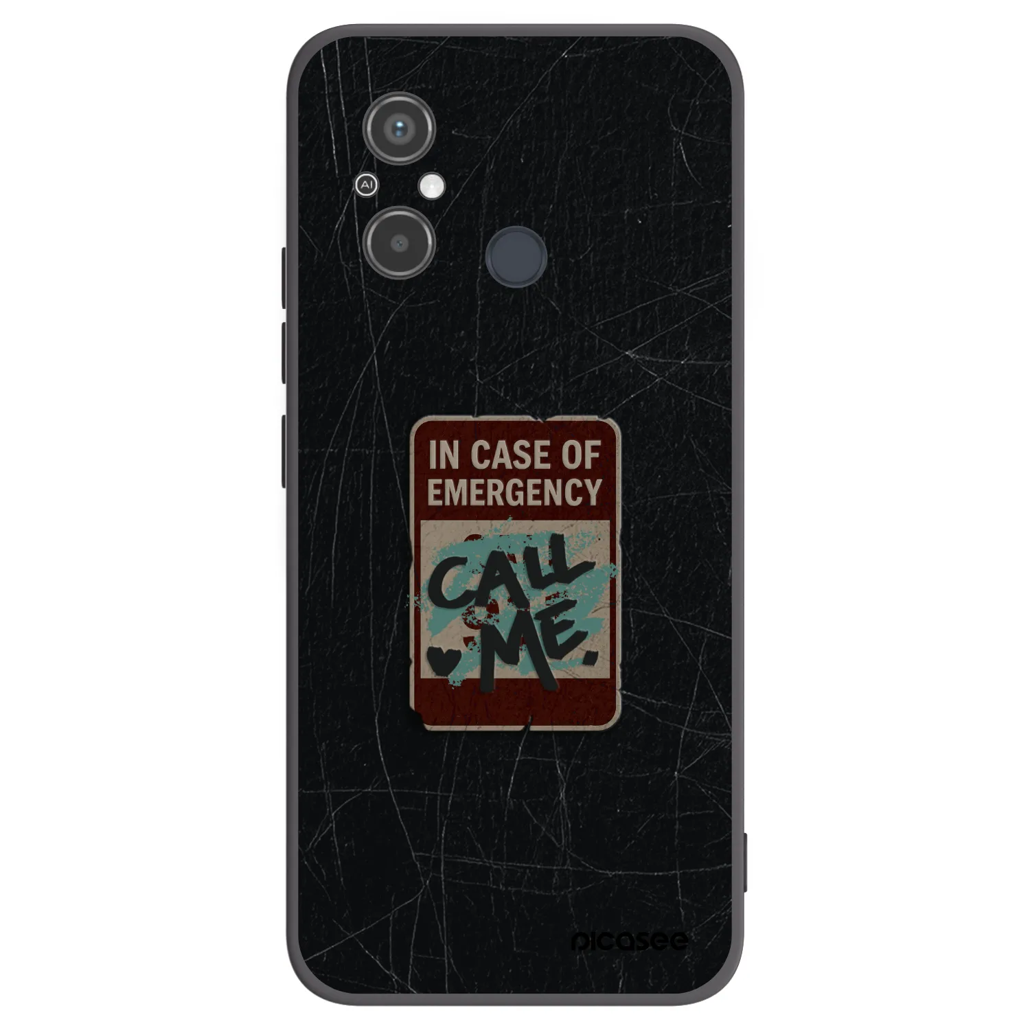 Picasee silikonski črni ovitek za Xiaomi Redmi 12C - EMERGENCY