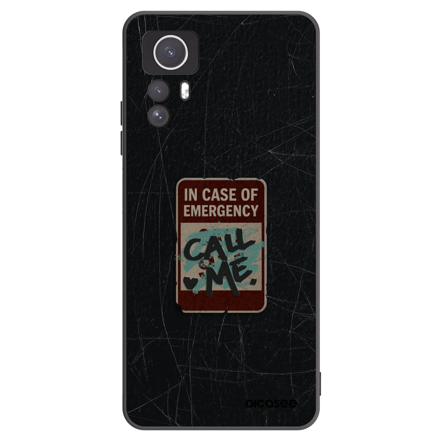 Picasee silikonski črni ovitek za Xiaomi Redmi Note 12S - EMERGENCY