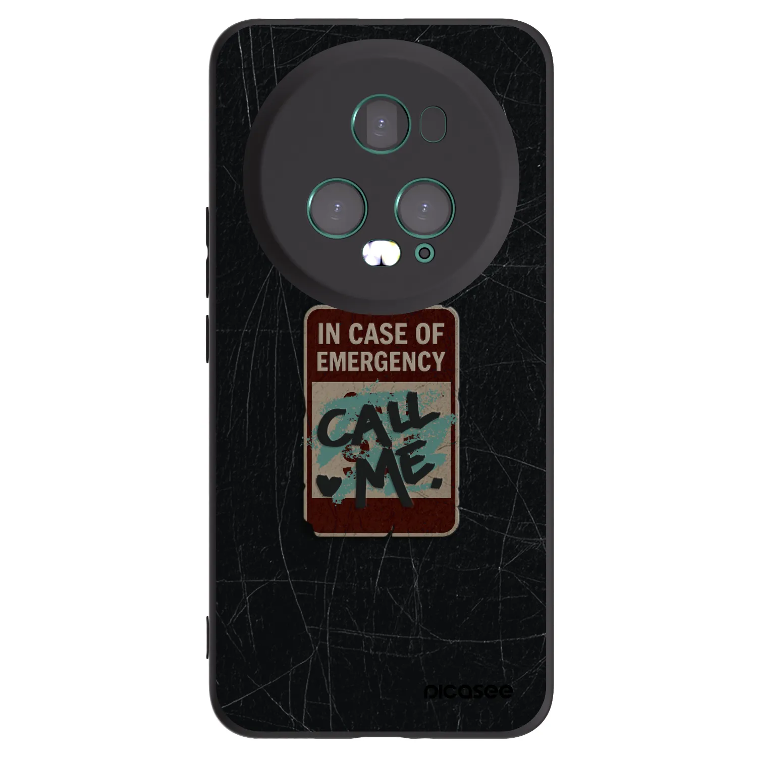 Picasee silikonski črni ovitek za Honor Magic5 Pro - EMERGENCY