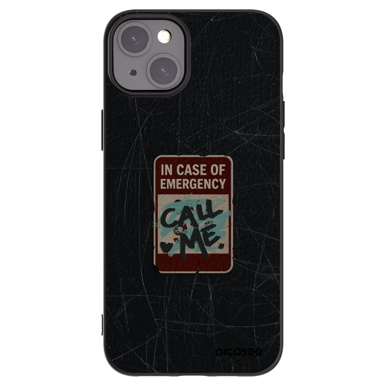 Picasee silikonski črni ovitek za Apple iPhone 15 Plus - EMERGENCY