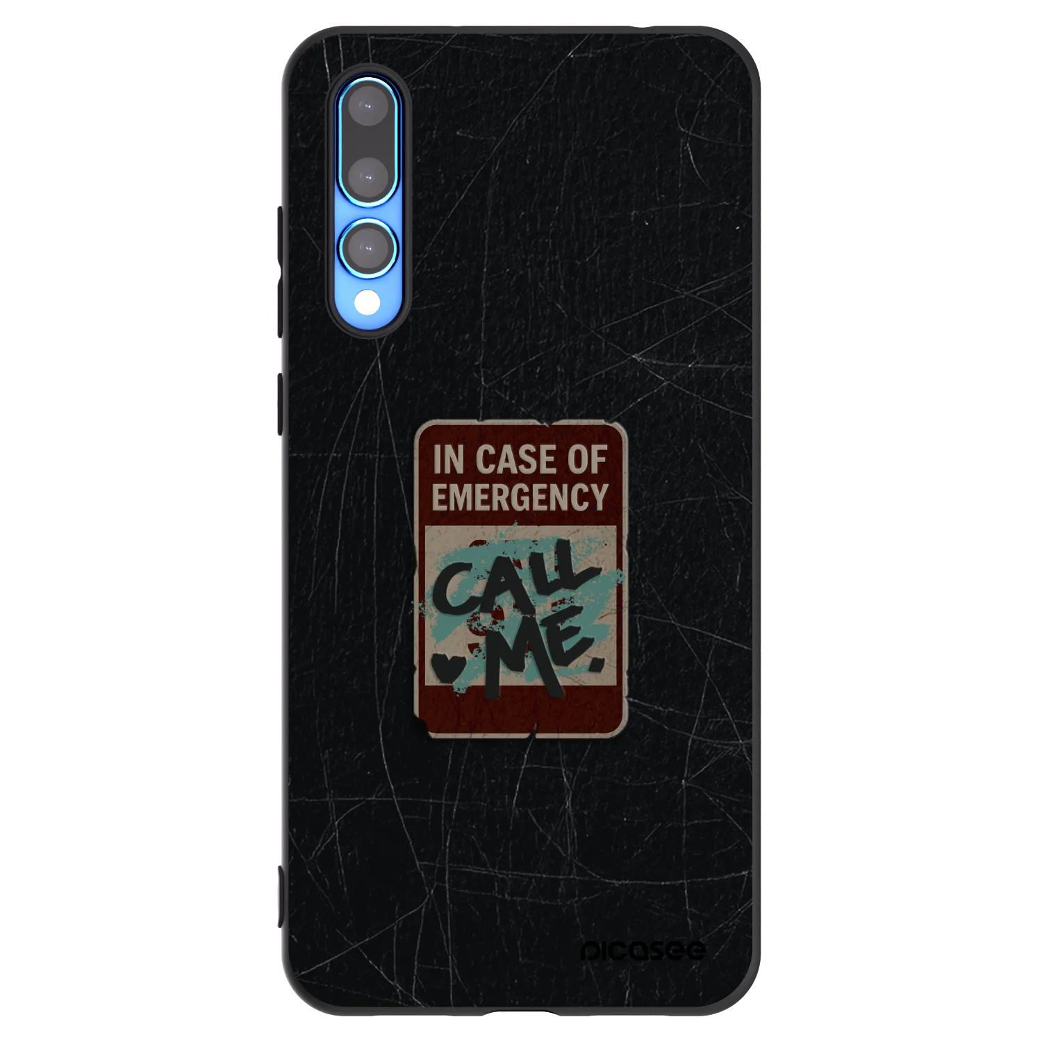 Picasee silikonski črni ovitek za Huawei P20 Pro - EMERGENCY