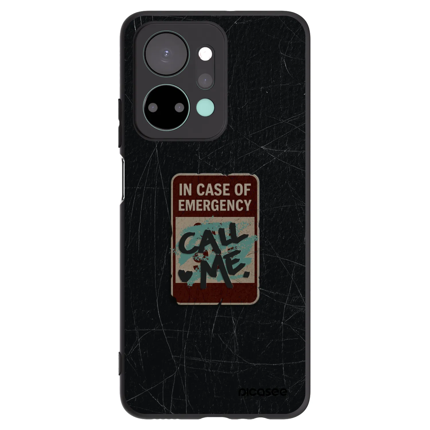 Picasee silikonski črni ovitek za Honor X7a - EMERGENCY