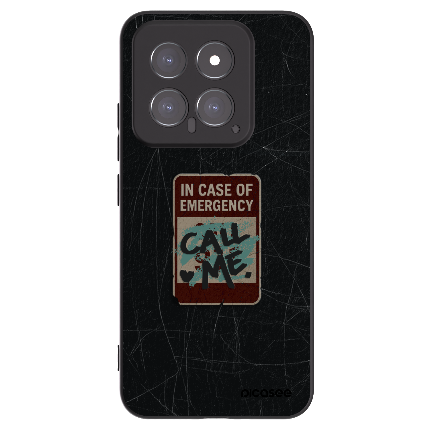 Picasee silikonski črni ovitek za Xiaomi 14 - EMERGENCY