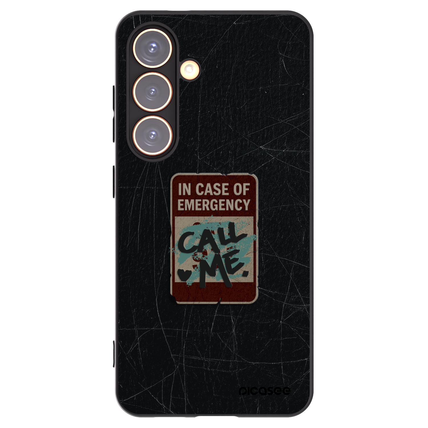 Picasee silikonski črni ovitek za Samsung Galaxy S24 S921B 5G - EMERGENCY