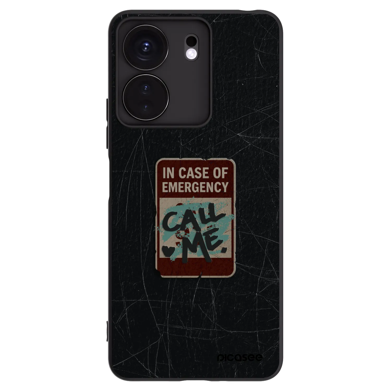 Picasee silikonski črni ovitek za Xiaomi Redmi 13C 4G - EMERGENCY