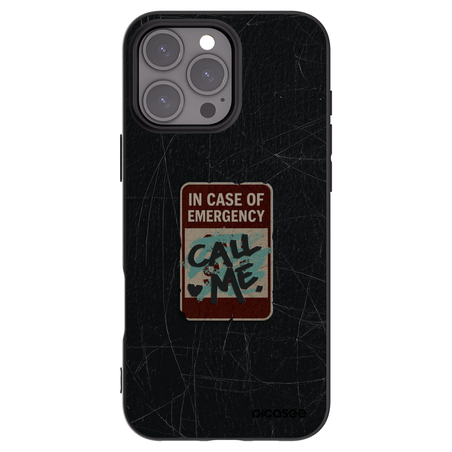 Picasee silikonski črni ovitek za Apple iPhone 16 Pro Max - EMERGENCY
