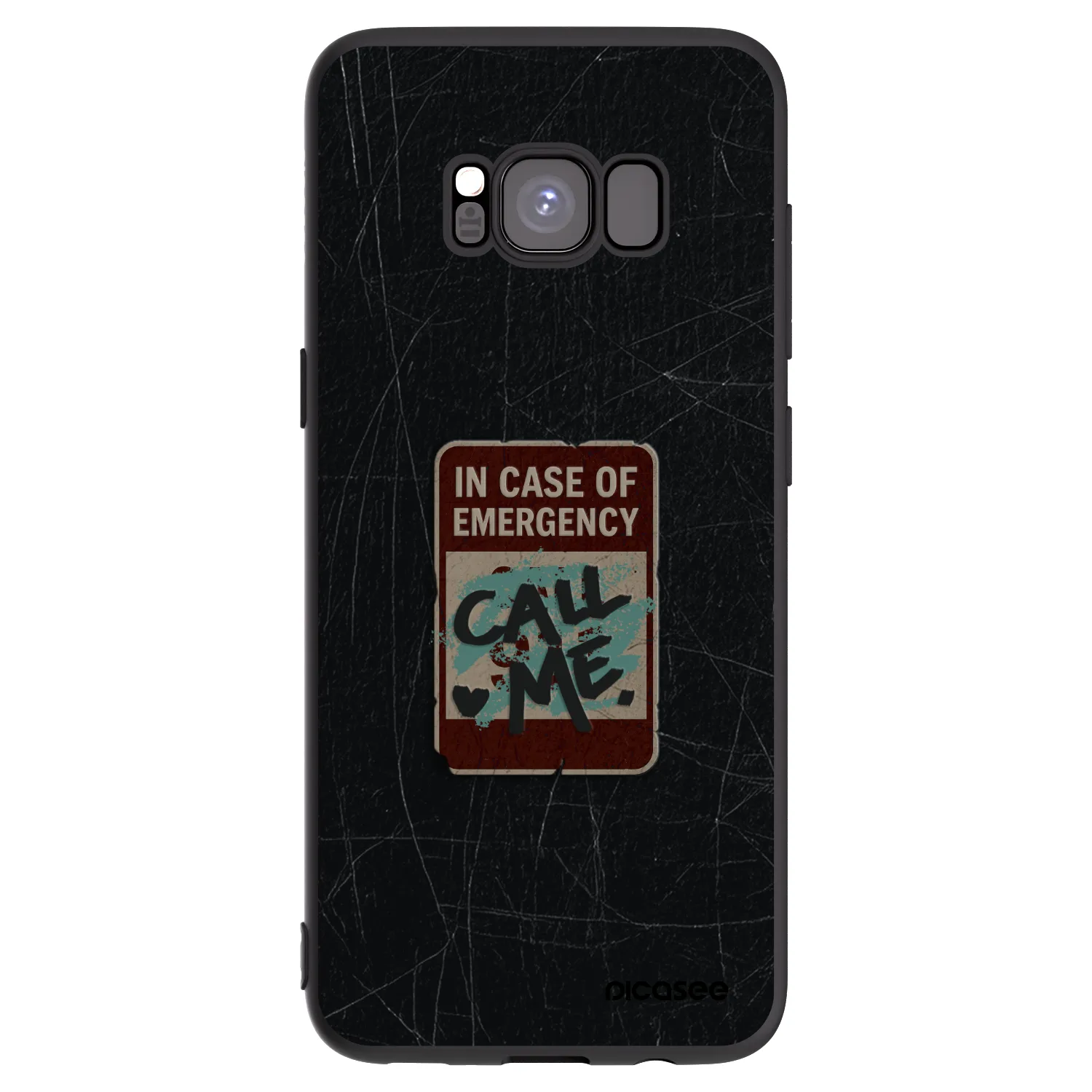 Picasee silikonski črni ovitek za Samsung Galaxy S8 G950F - EMERGENCY