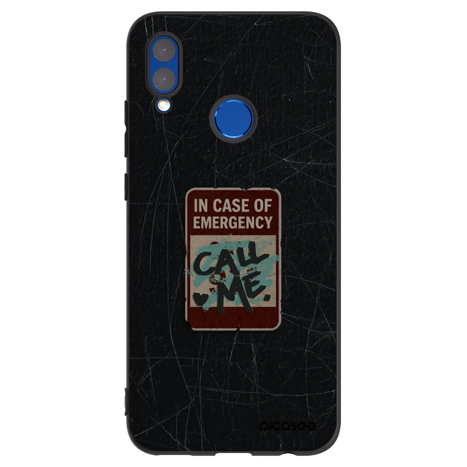 Picasee silikonski črni ovitek za Huawei P Smart 2019 - EMERGENCY