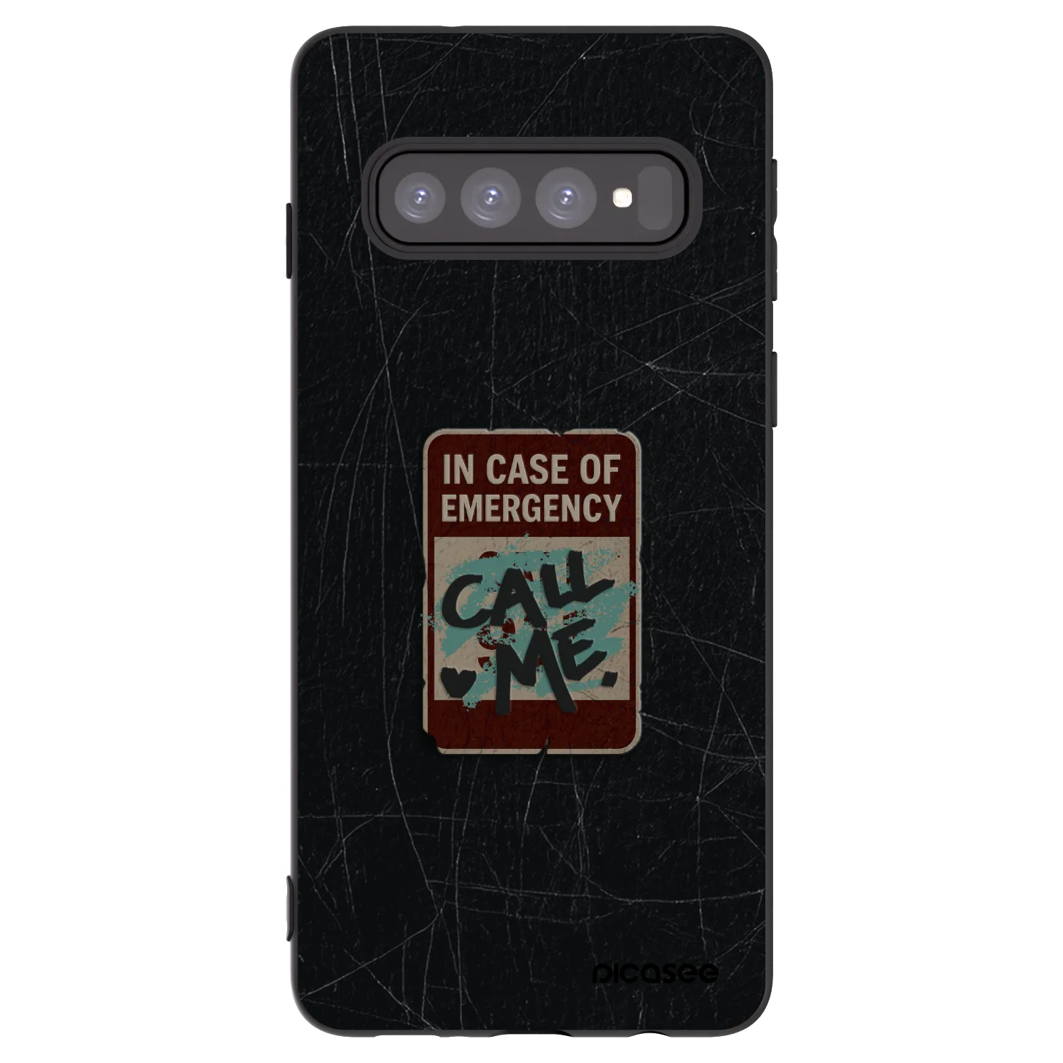 Picasee silikonski črni ovitek za Samsung Galaxy S10 G973 - EMERGENCY