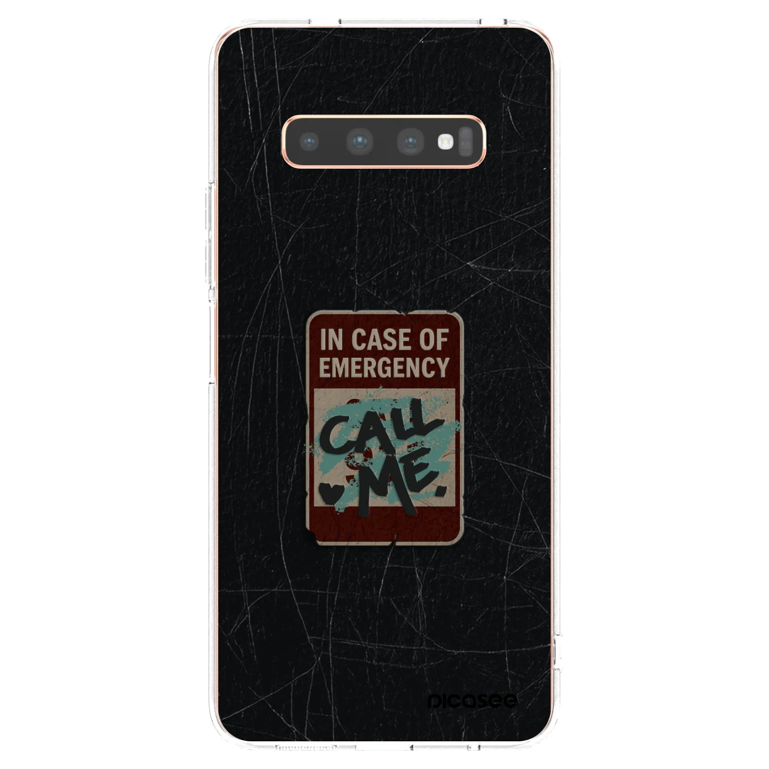 Picasee silikonski prozorni ovitek za Samsung Galaxy S10 Plus G975 - EMERGENCY