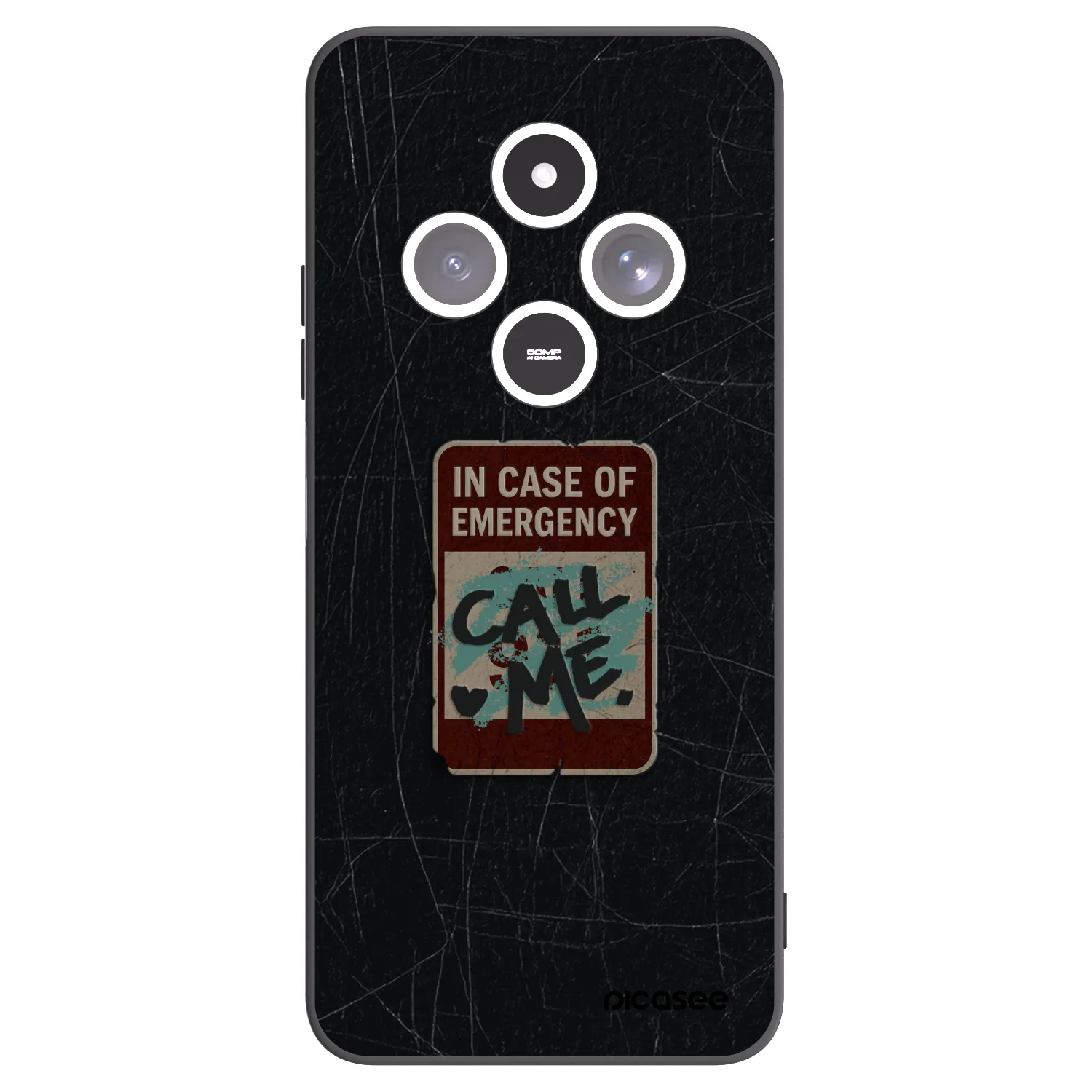 Picasee silikonski črni ovitek za Xiaomi Redmi 14C - EMERGENCY