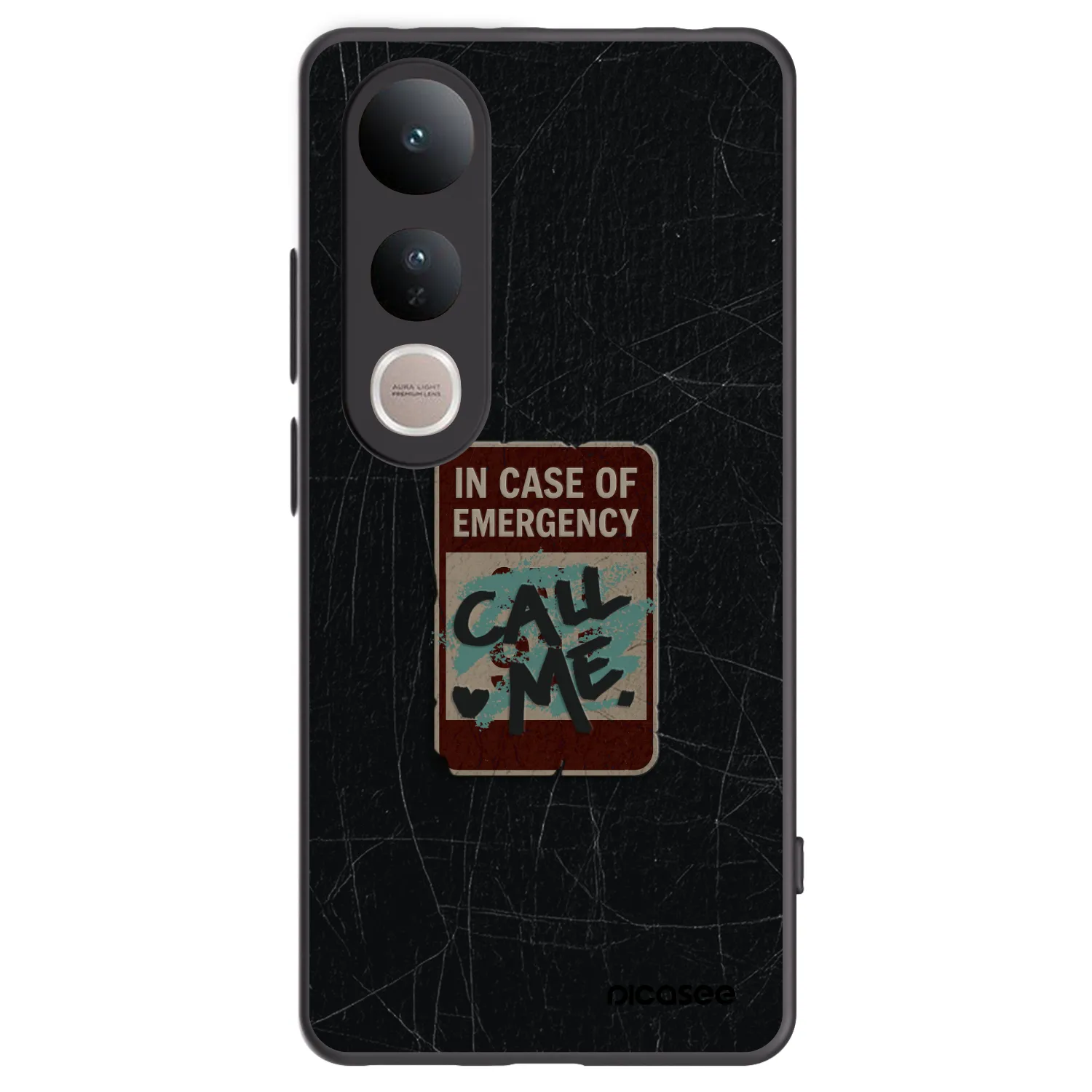 Picasee silikonski črni ovitek za Vivo V50 Lite 5G - EMERGENCY
