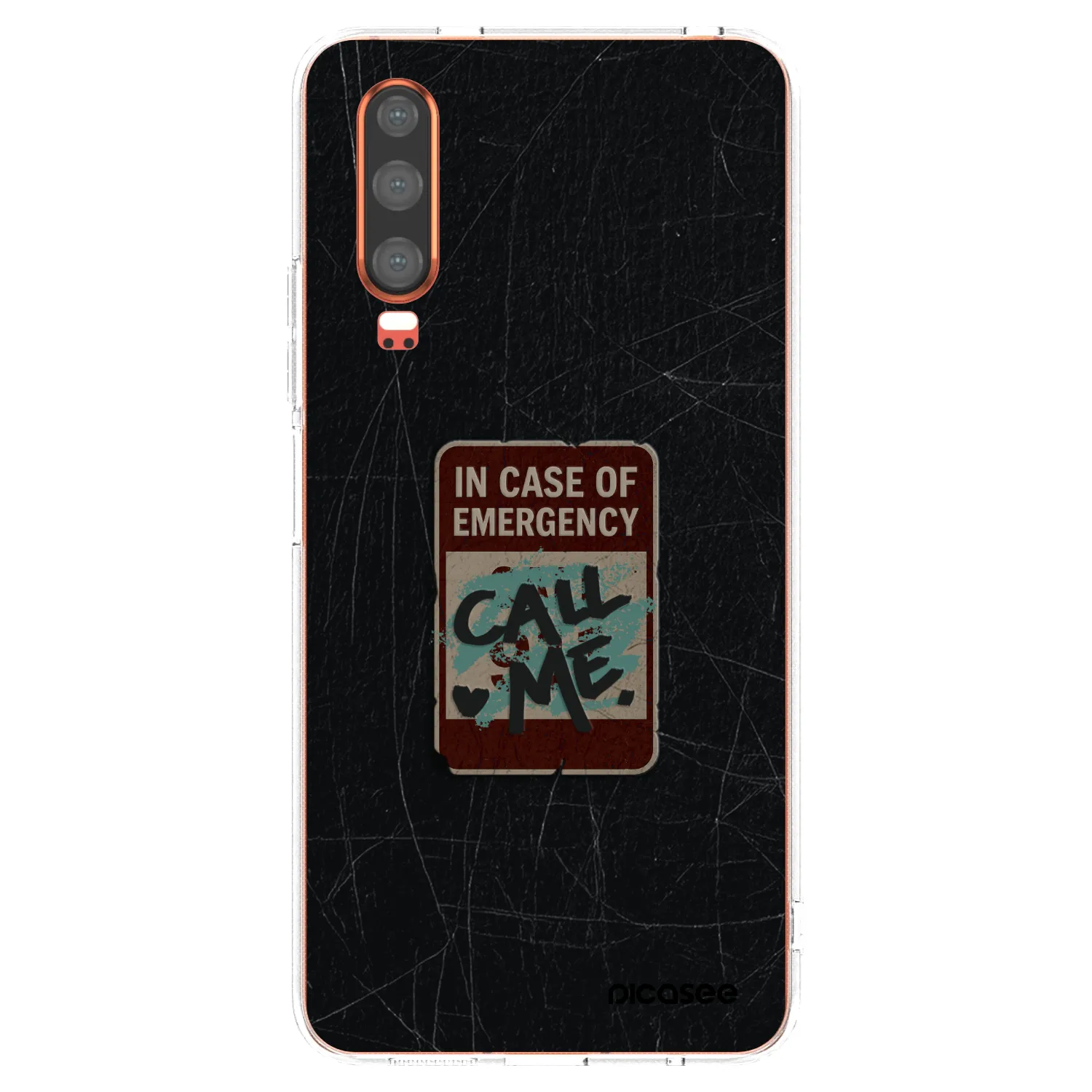 Picasee silikonski prozorni ovitek za Huawei P30 - EMERGENCY