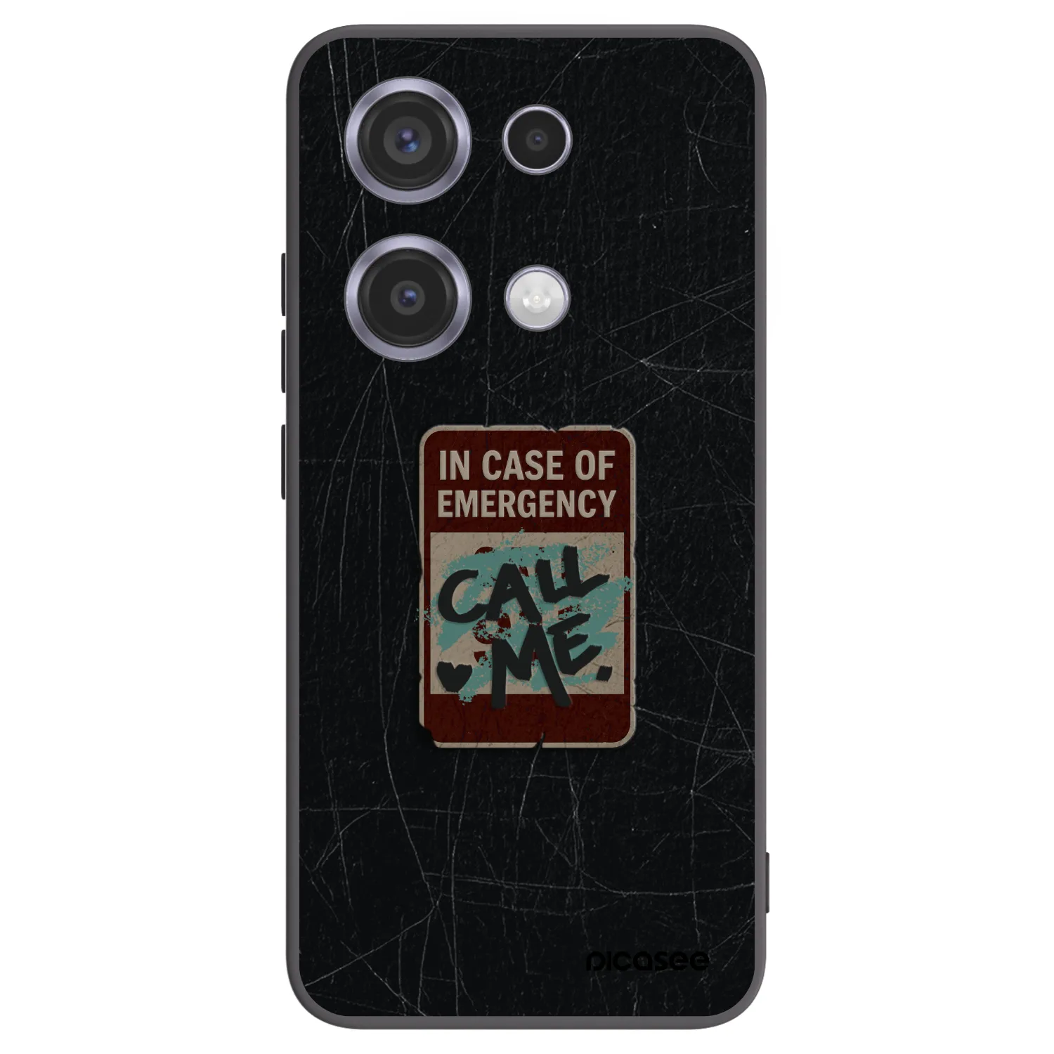 Picasee silikonski črni ovitek za Xiaomi Redmi Note 14S - EMERGENCY