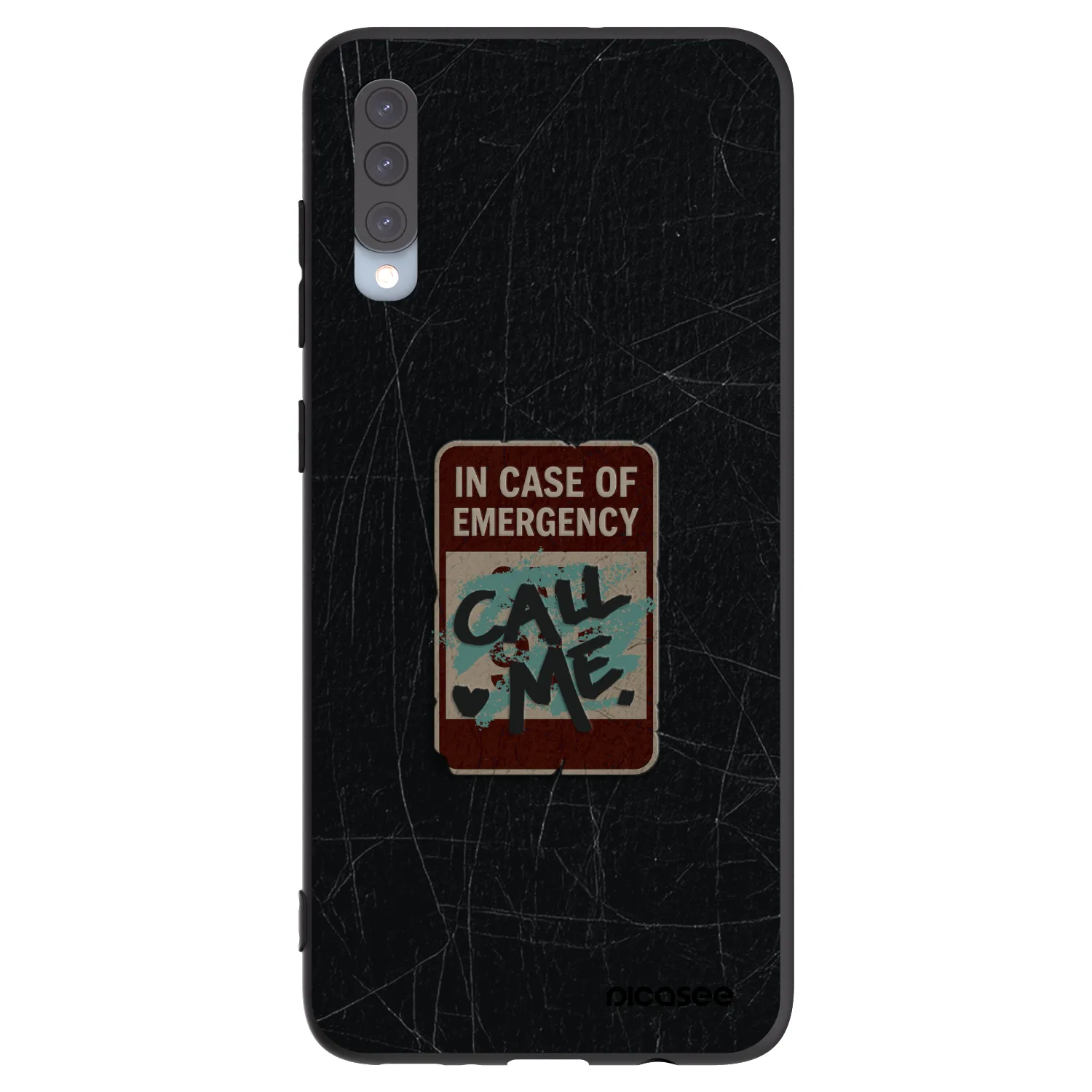 Picasee silikonski črni ovitek za Samsung Galaxy A70 A705F - EMERGENCY