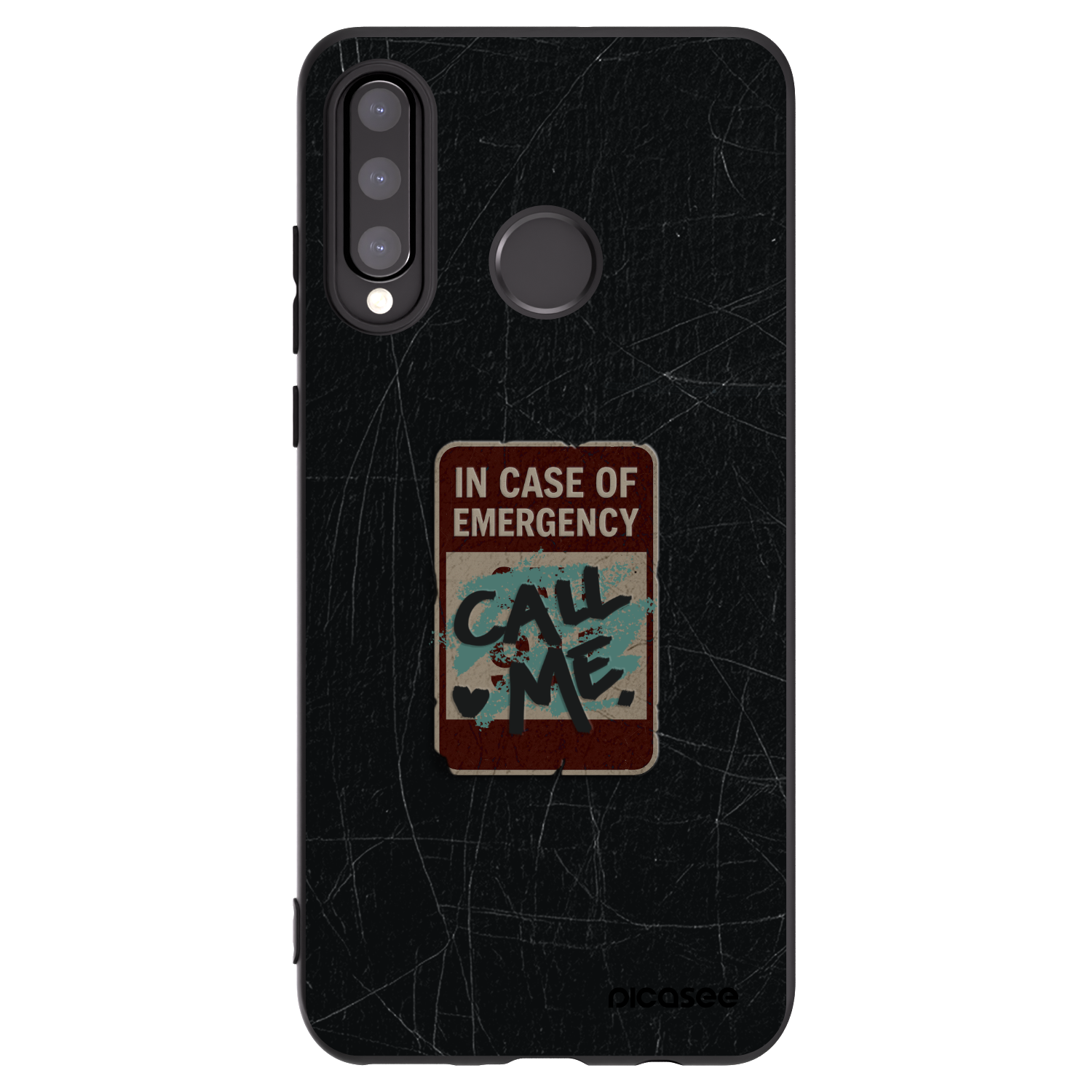 Picasee silikonski črni ovitek za Huawei P30 Lite - EMERGENCY