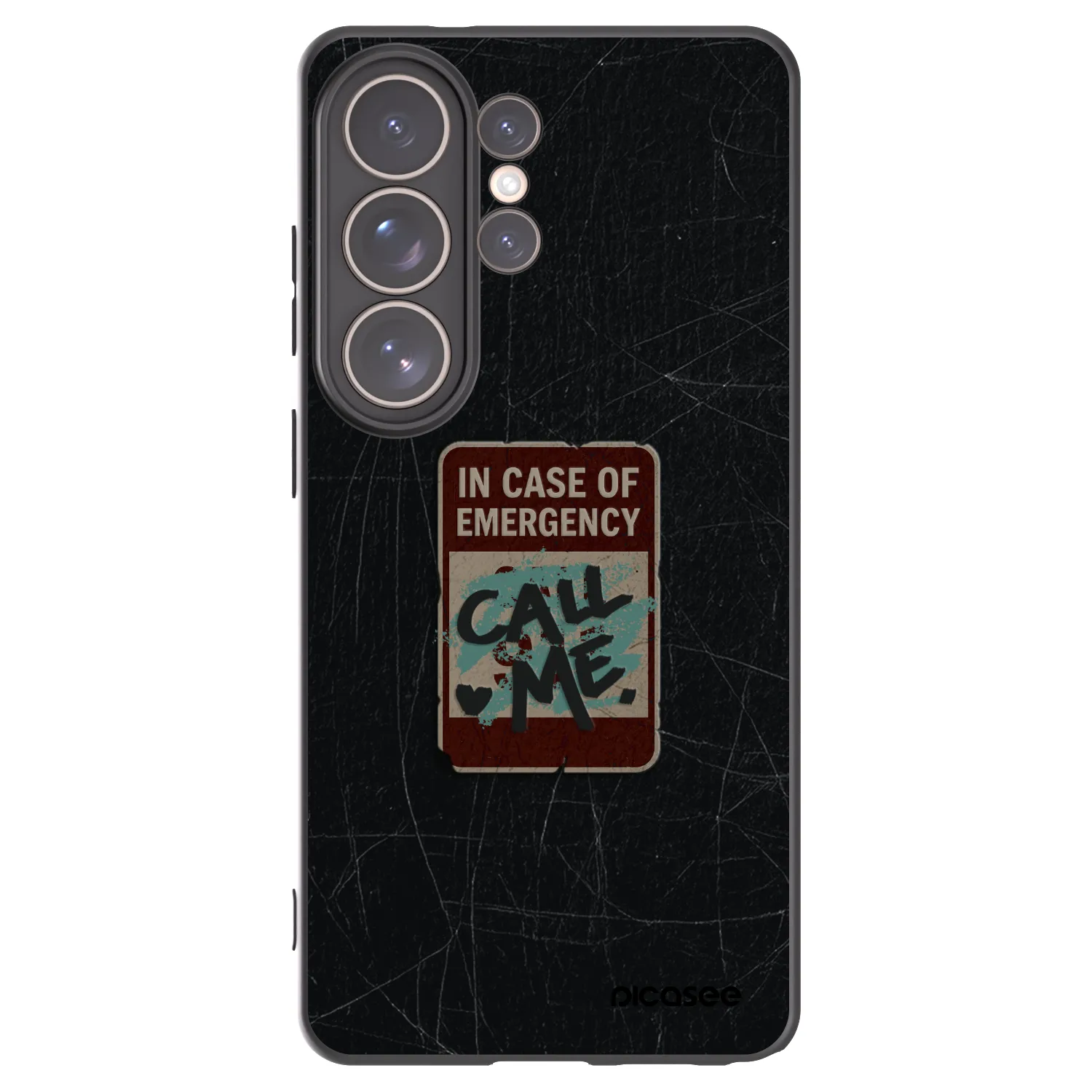 Picasee silikonski črni ovitek za Samsung Galaxy S26 Ultra - EMERGENCY