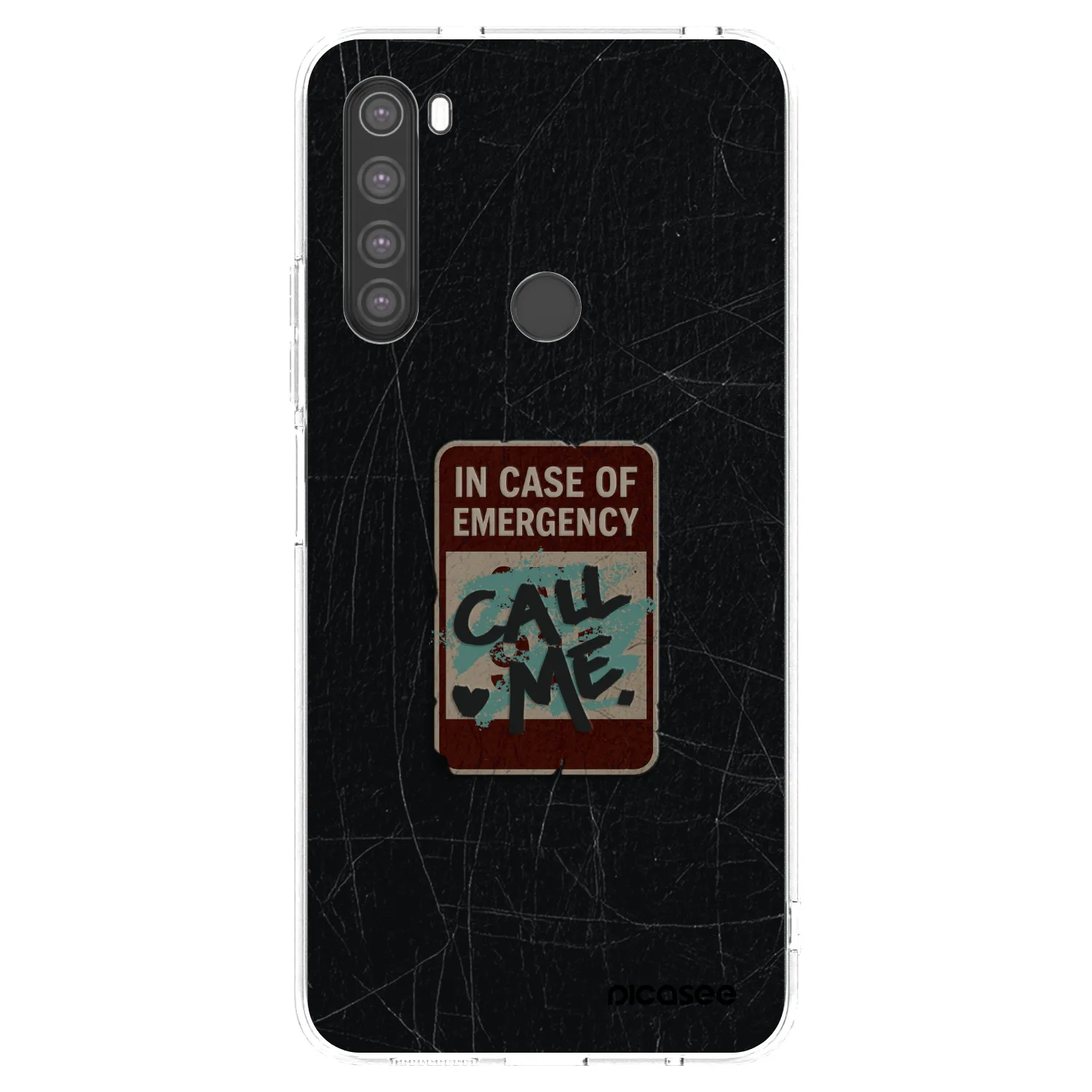 Picasee silikonski prozorni ovitek za Xiaomi Redmi Note 8 - EMERGENCY