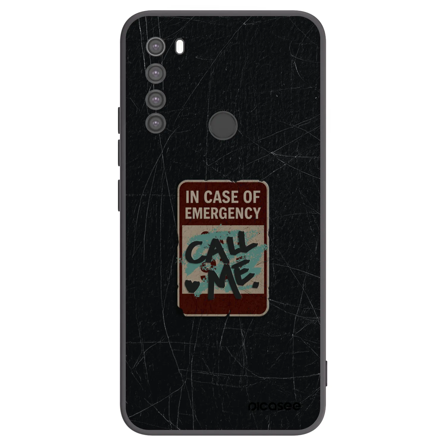 Picasee silikonski črni ovitek za Xiaomi Redmi Note 8 - EMERGENCY
