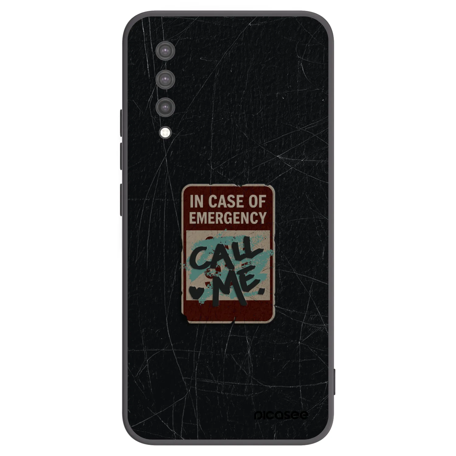 Picasee silikonski črni ovitek za Xiaomi Mi 9 Lite - EMERGENCY