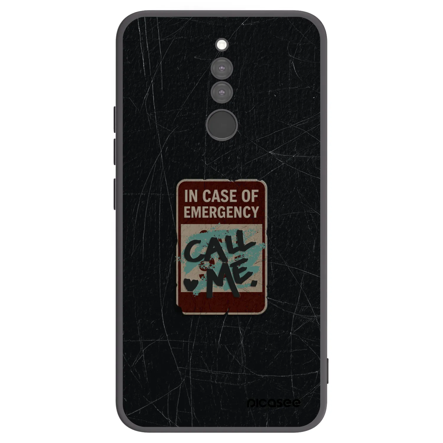 Picasee silikonski črni ovitek za Xiaomi Redmi 8 - EMERGENCY