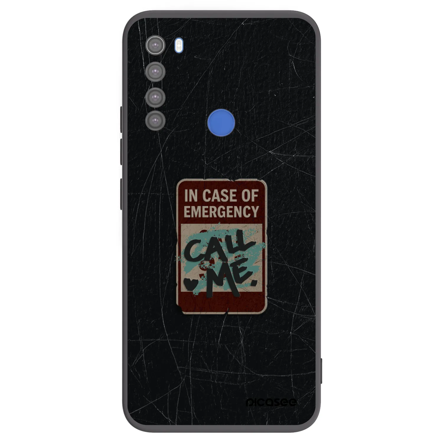 Picasee silikonski črni ovitek za Xiaomi Redmi Note 8T - EMERGENCY