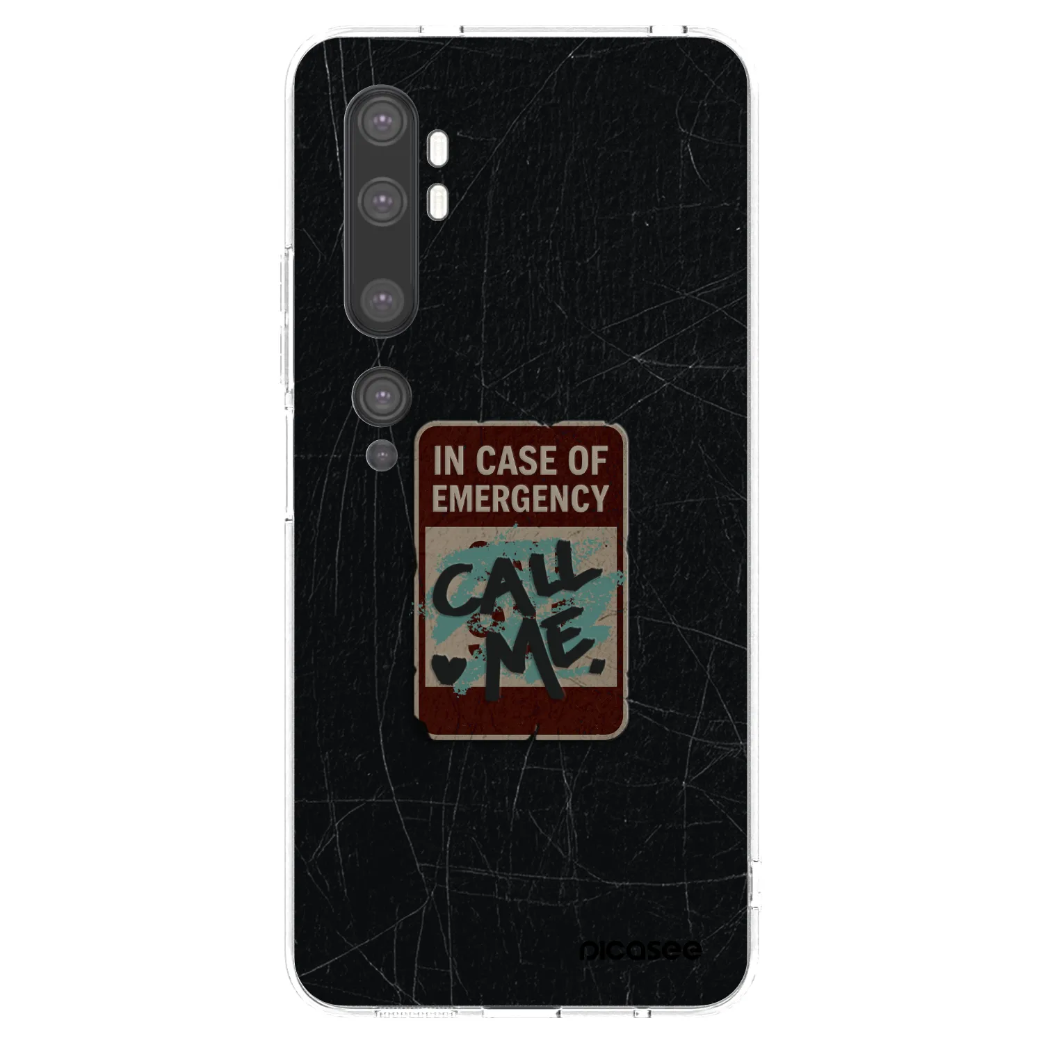 Picasee silikonski prozorni ovitek za Xiaomi Mi Note 10 (Pro) - EMERGENCY