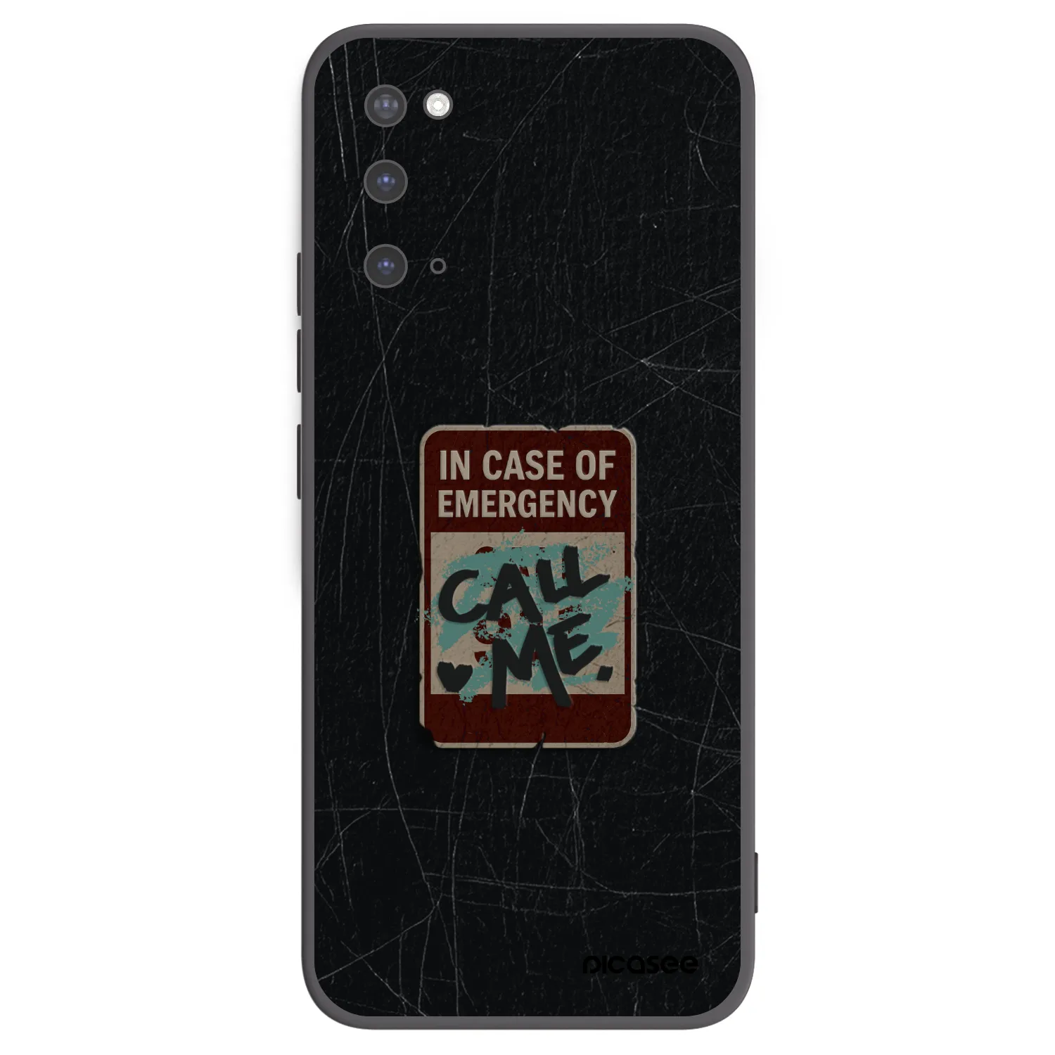 Picasee silikonski črni ovitek za Samsung Galaxy S20 G980F - EMERGENCY