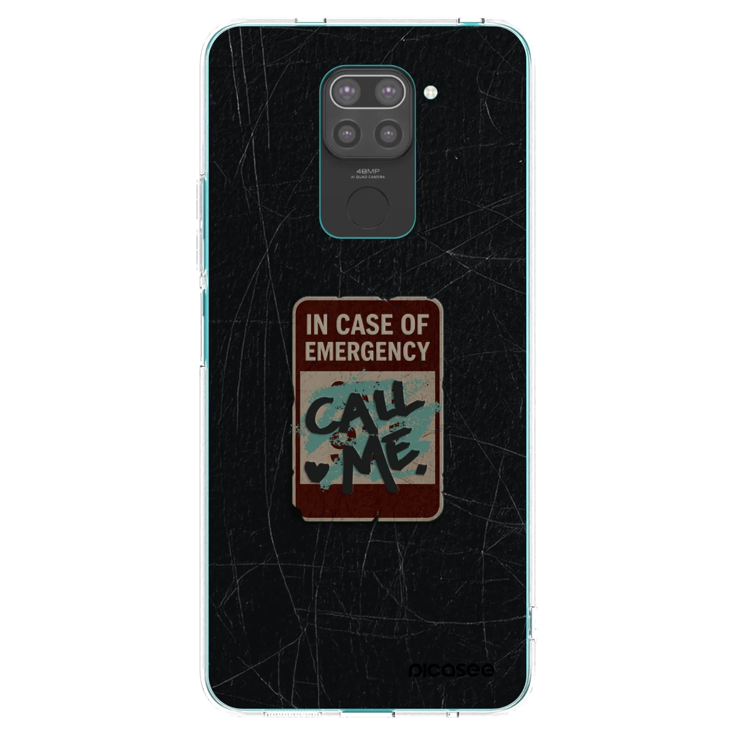 Picasee silikonski črni ovitek za Xiaomi Redmi Note 9 - EMERGENCY
