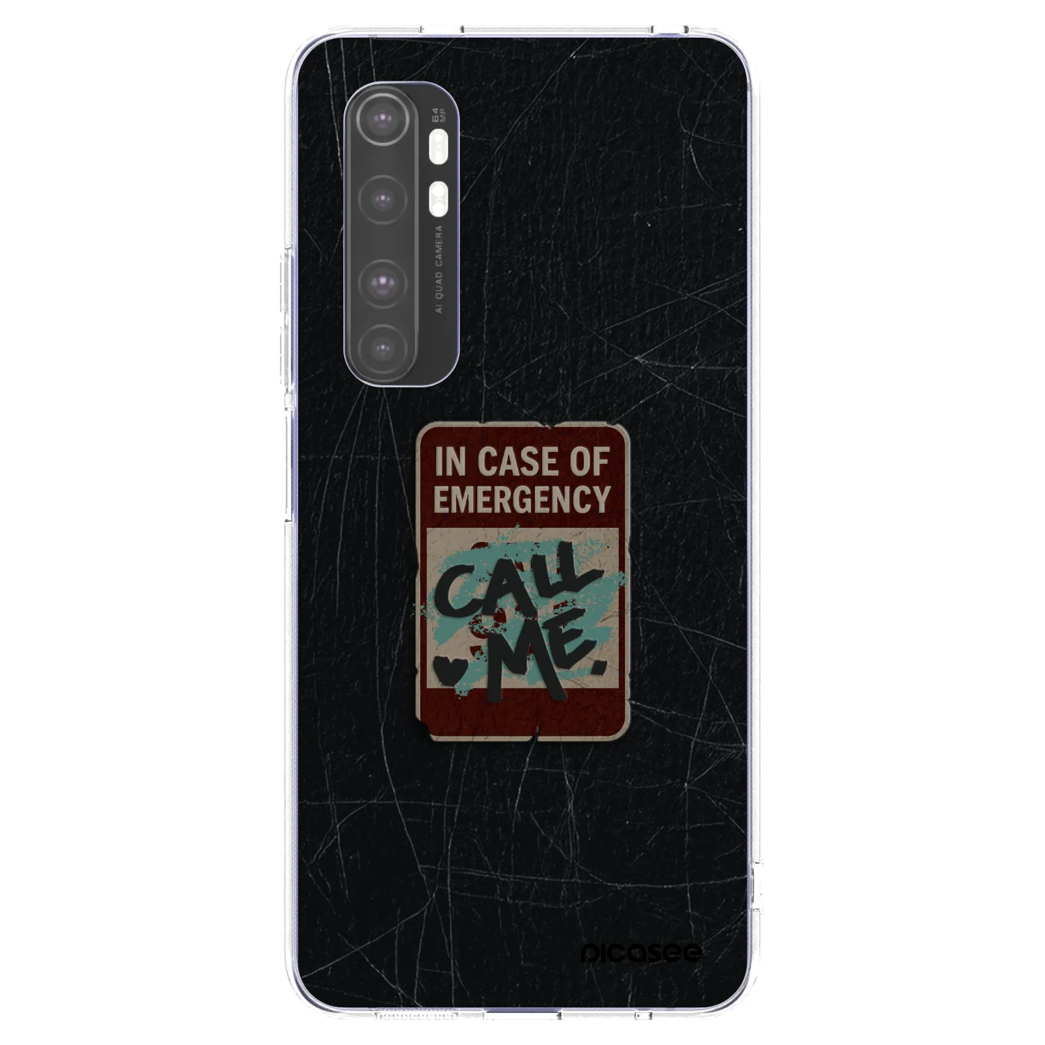 Picasee silikonski prozorni ovitek za Xiaomi Mi Note 10 Lite - EMERGENCY