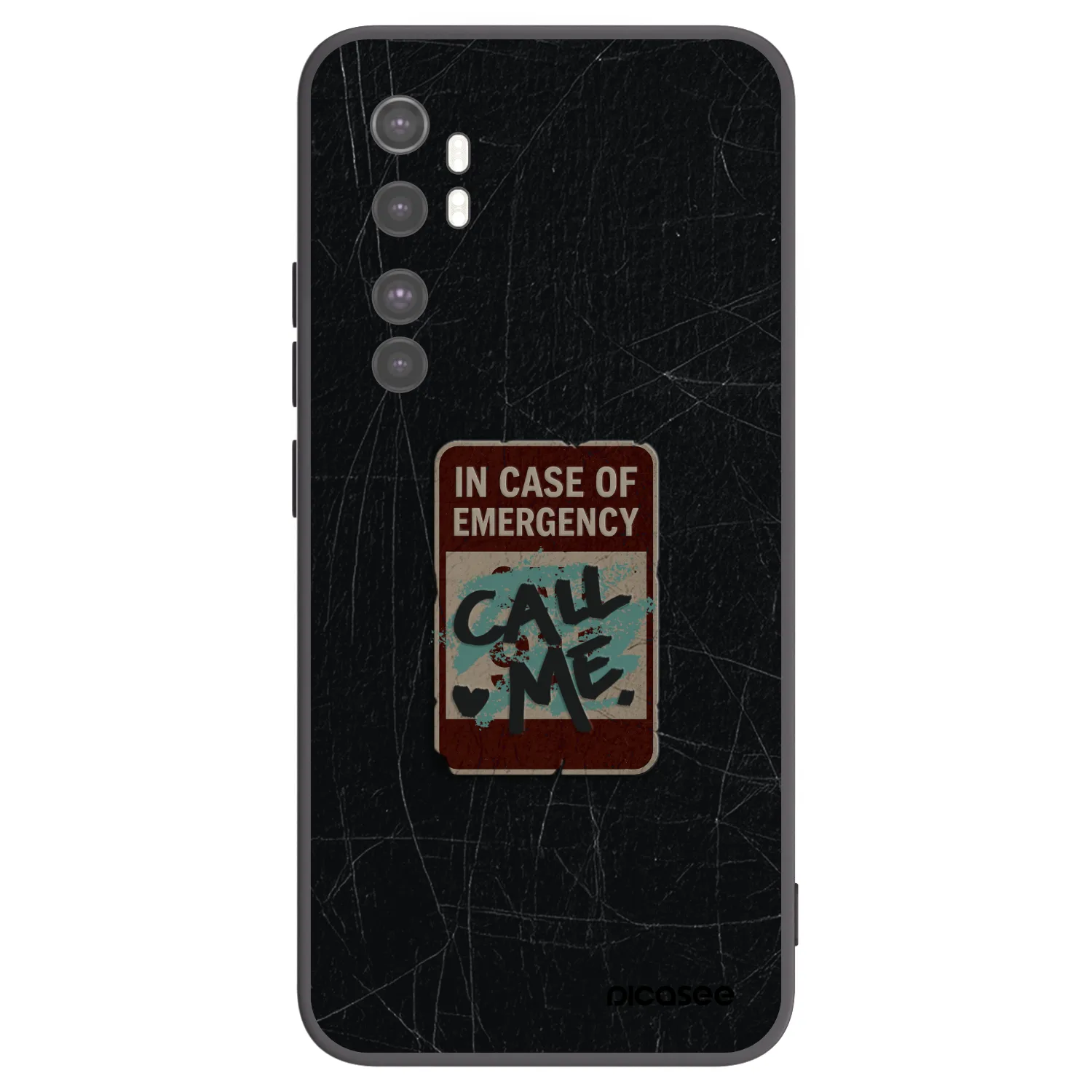 Picasee silikonski črni ovitek za Xiaomi Mi Note 10 Lite - EMERGENCY