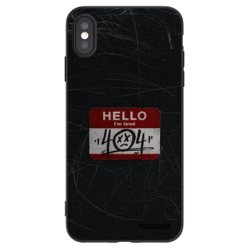 Picasee silikonski črni ovitek za Apple iPhone XS Max - HELLO 404