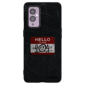 Picasee silikonski črni ovitek za OnePlus 9 - HELLO 404