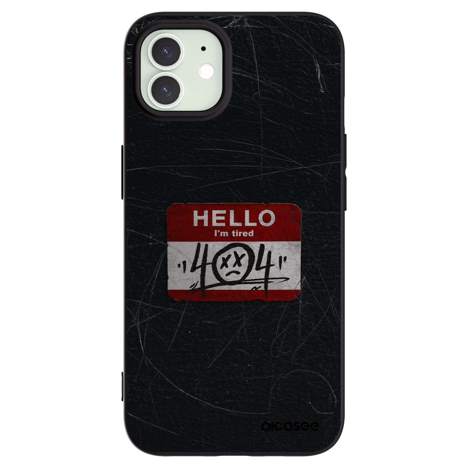 Picasee silikonski črni ovitek za Apple iPhone 12 - HELLO 404
