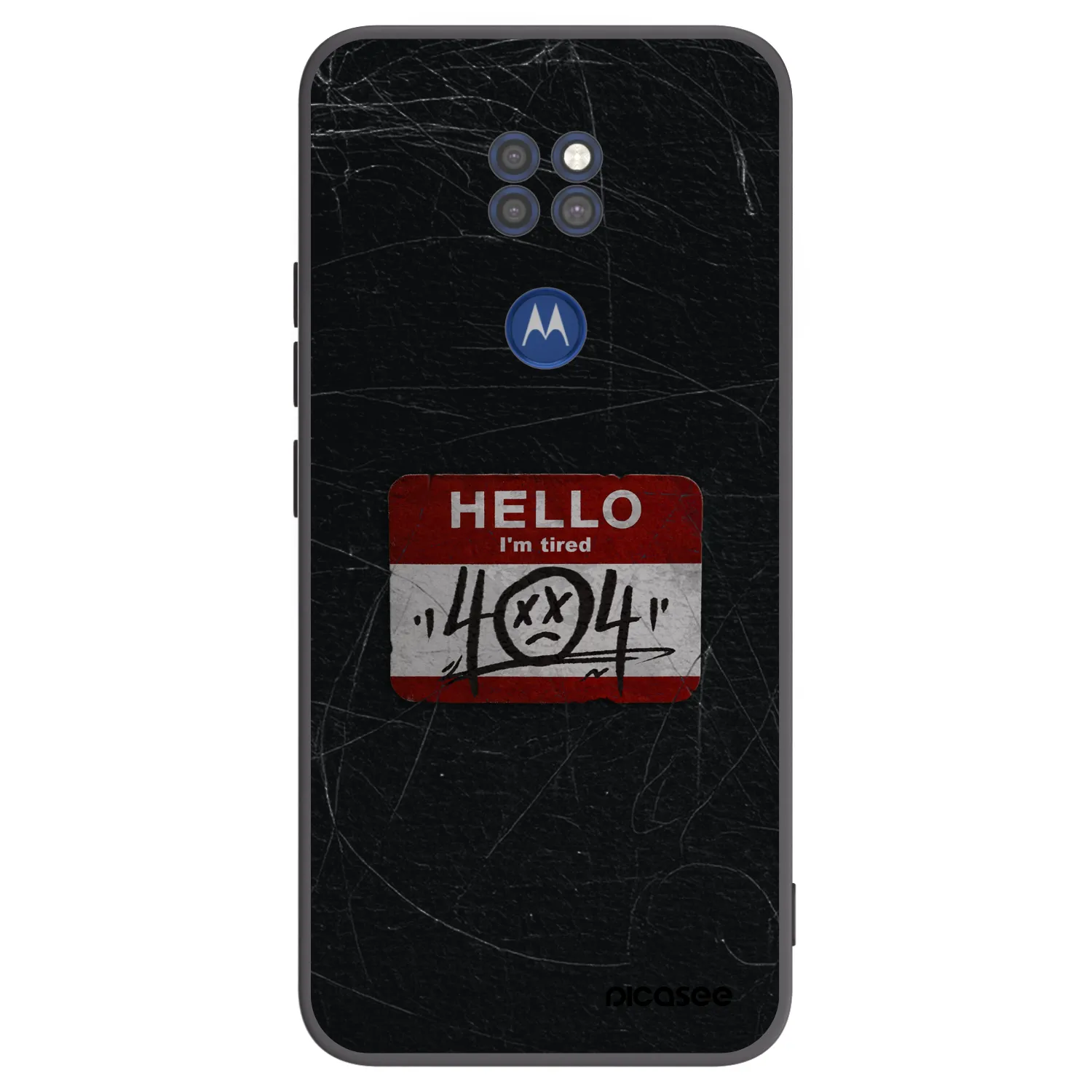 Picasee silikonski črni ovitek za Motorola Moto G9 Play - HELLO 404