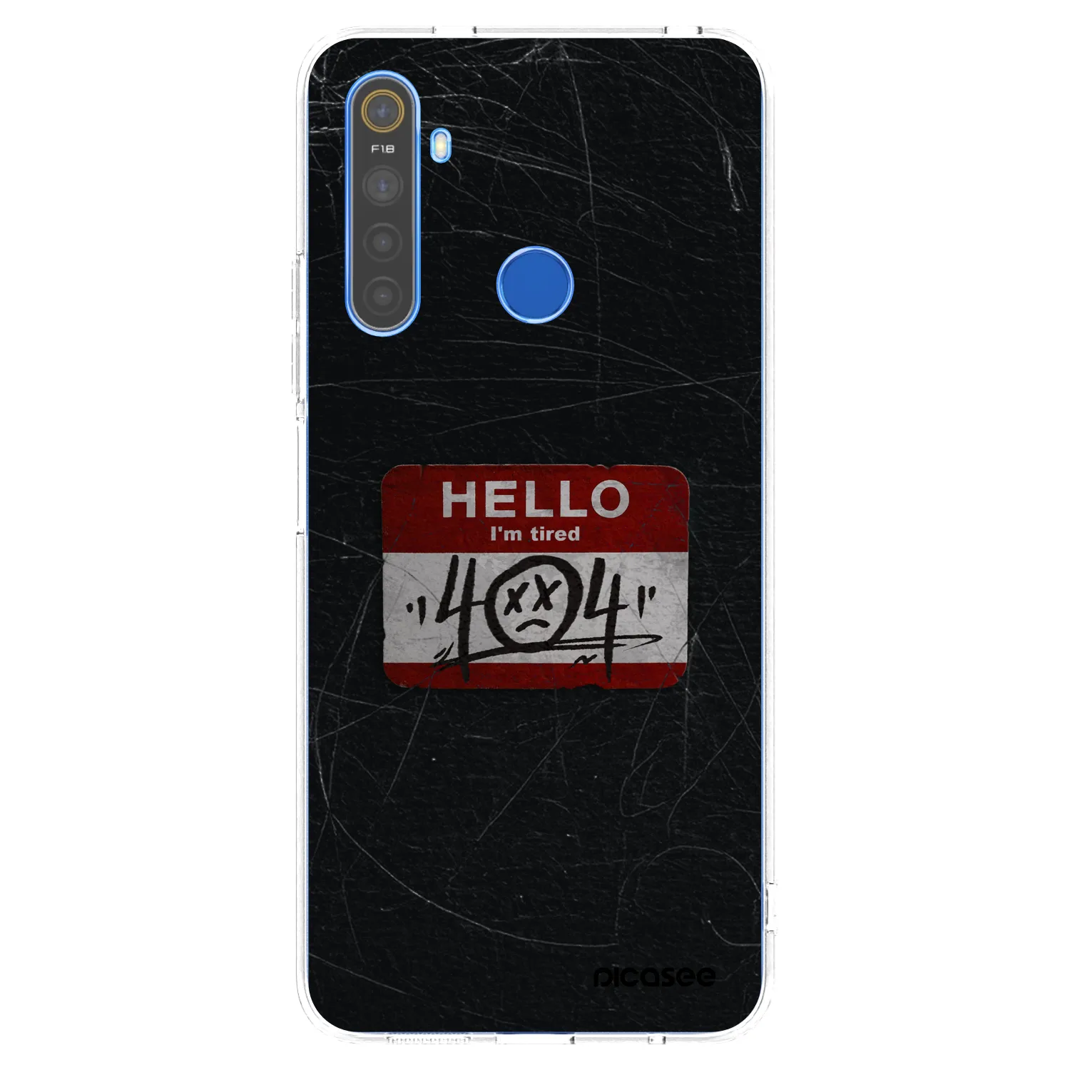 Picasee silikonski prozorni ovitek za Realme 5 - HELLO 404