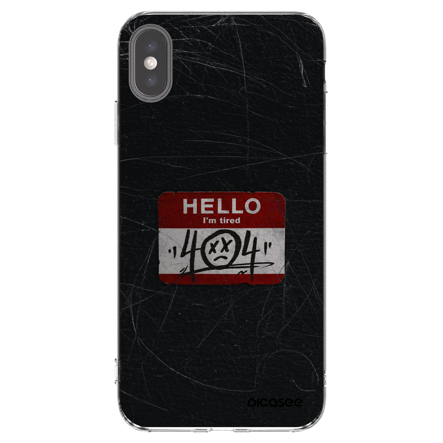 Picasee silikonski prozorni ovitek za Apple iPhone XS Max - HELLO 404