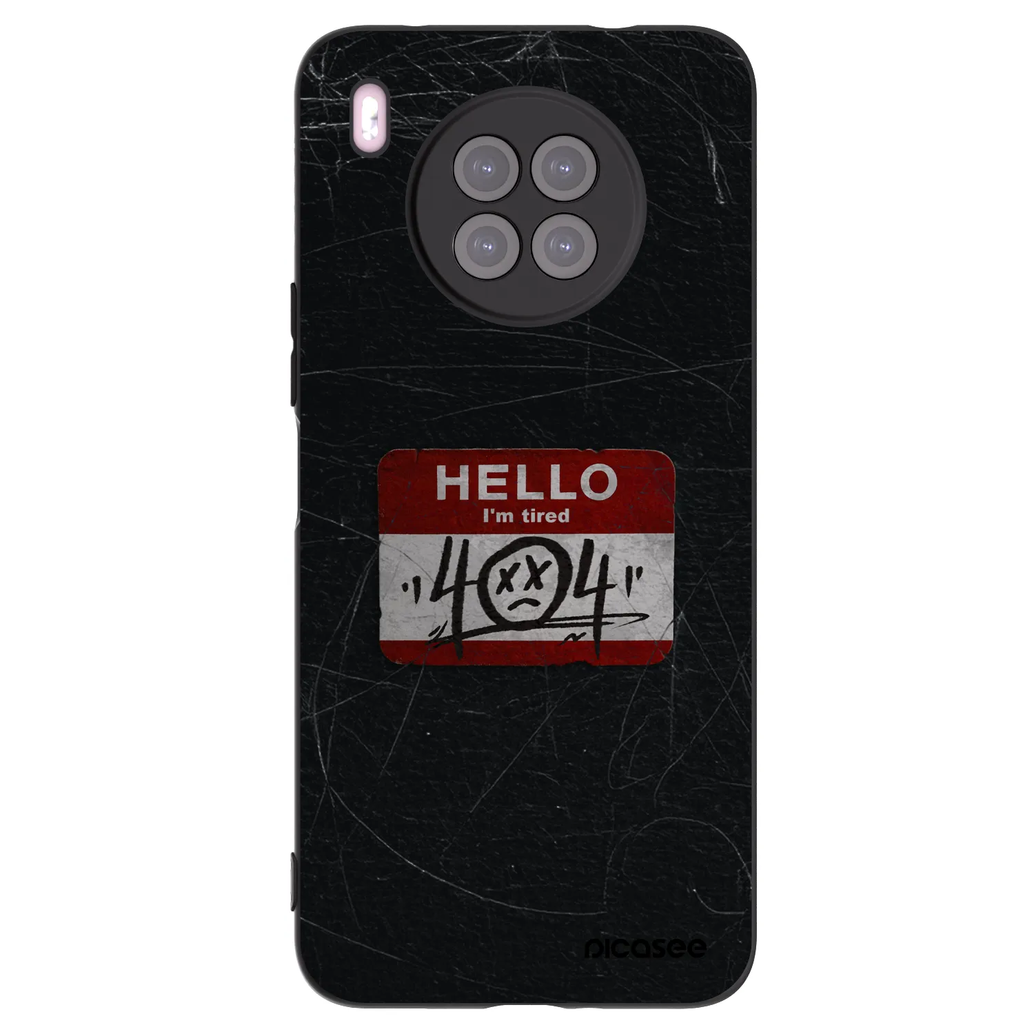 Picasee silikonski črni ovitek za Huawei Nova 8i - HELLO 404