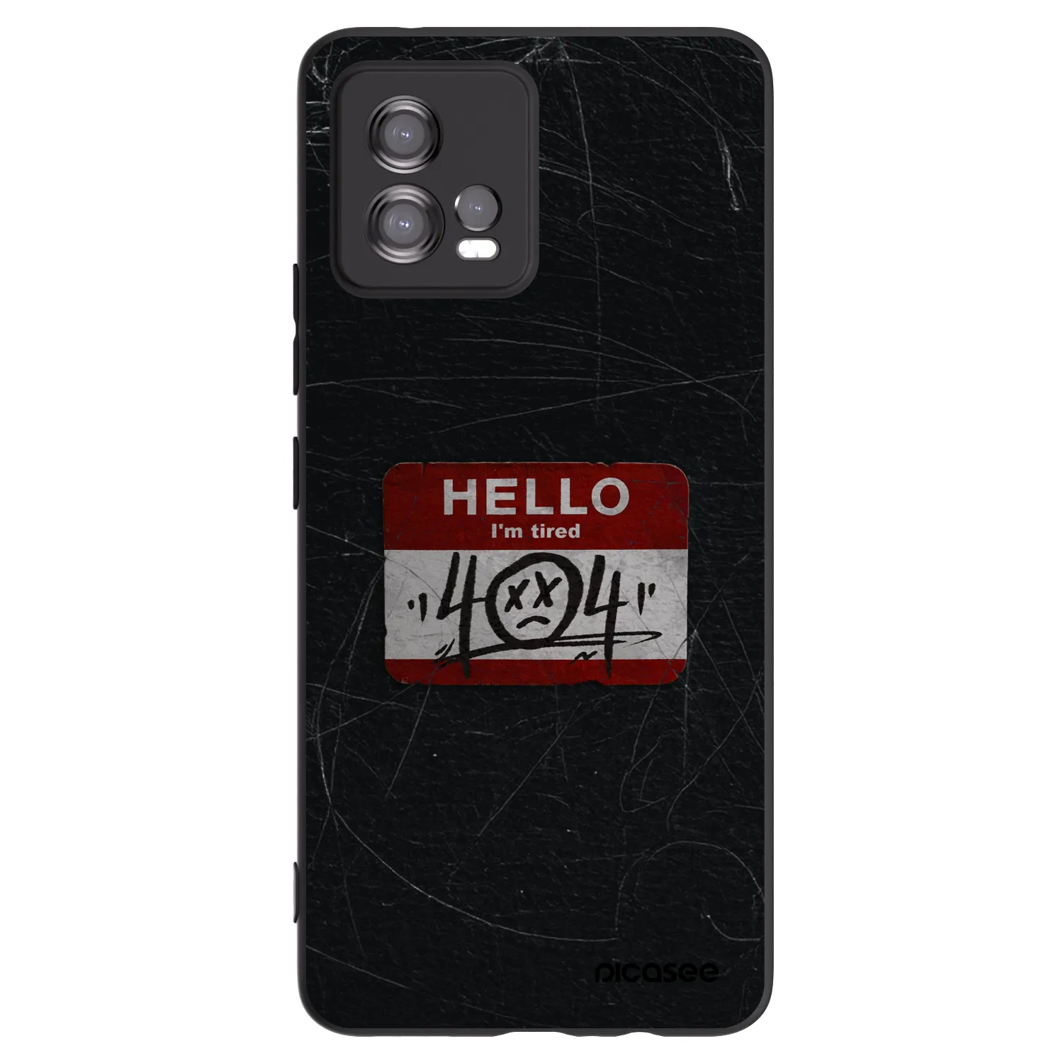 Picasee silikonski črni ovitek za Motorola Moto G72 - HELLO 404