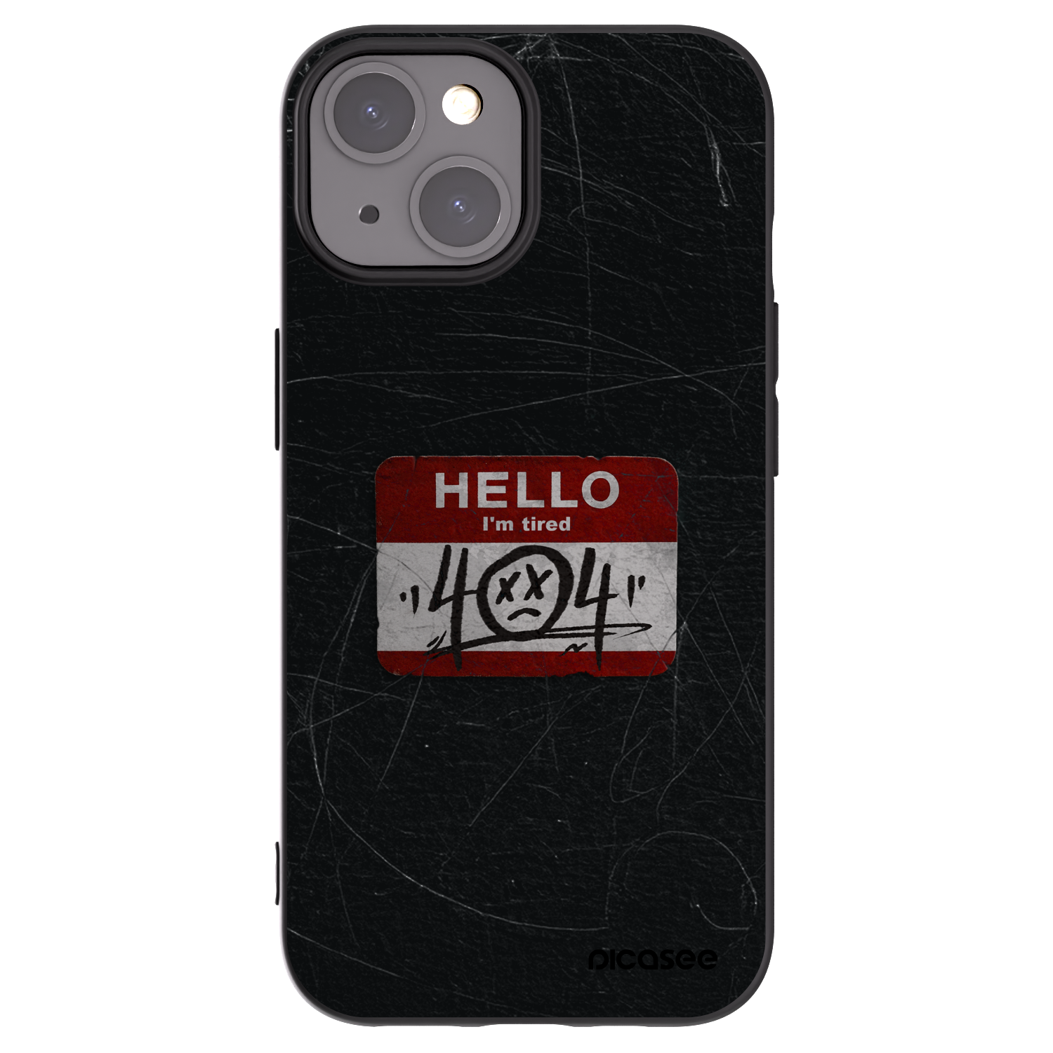 Picasee silikonski črni ovitek za Apple iPhone 15 - HELLO 404