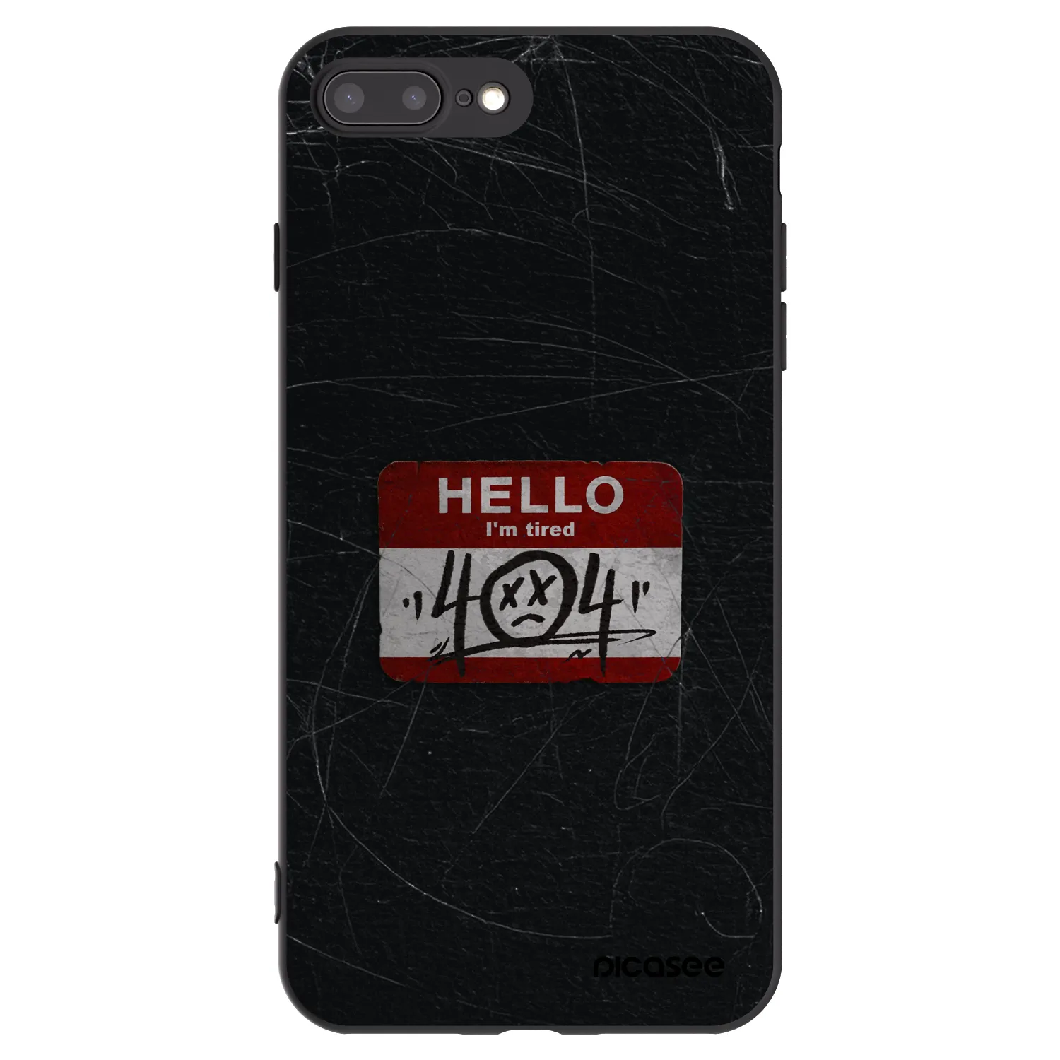 Picasee silikonski črni ovitek za Apple iPhone 7 Plus - HELLO 404