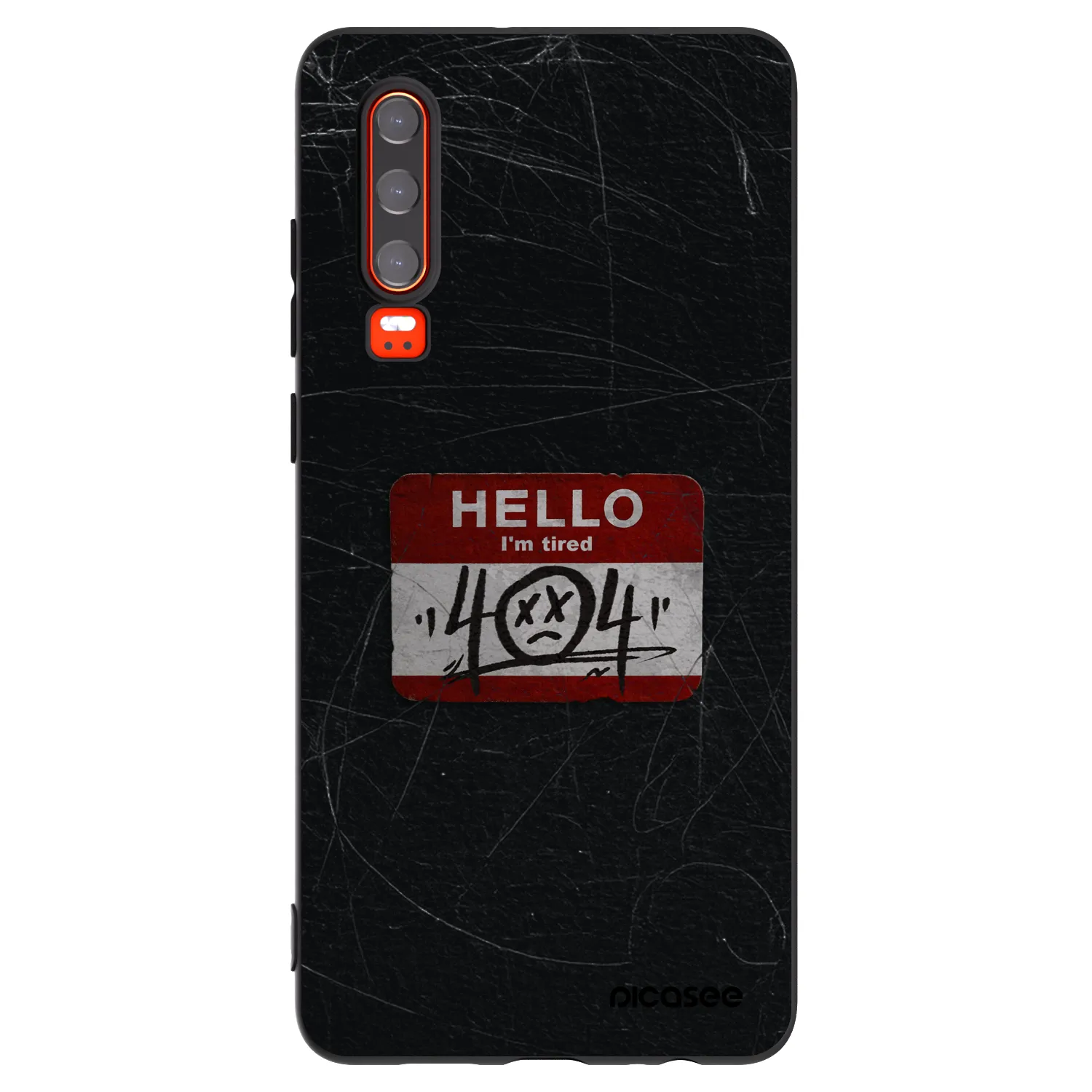 Picasee silikonski črni ovitek za Huawei P30 - HELLO 404