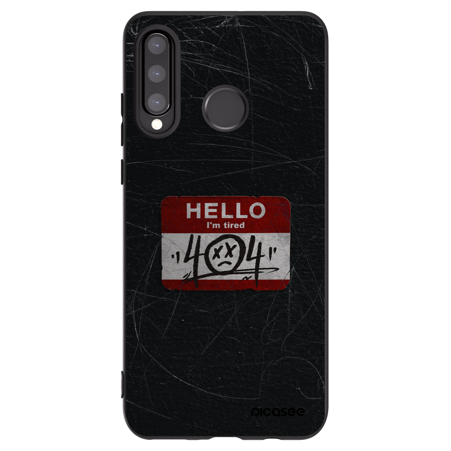 Picasee silikonski črni ovitek za Huawei P30 Lite - HELLO 404