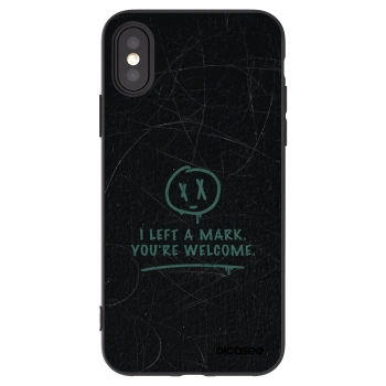 Picasee silikonski črni ovitek za Apple iPhone X/XS - LEFT A MARK